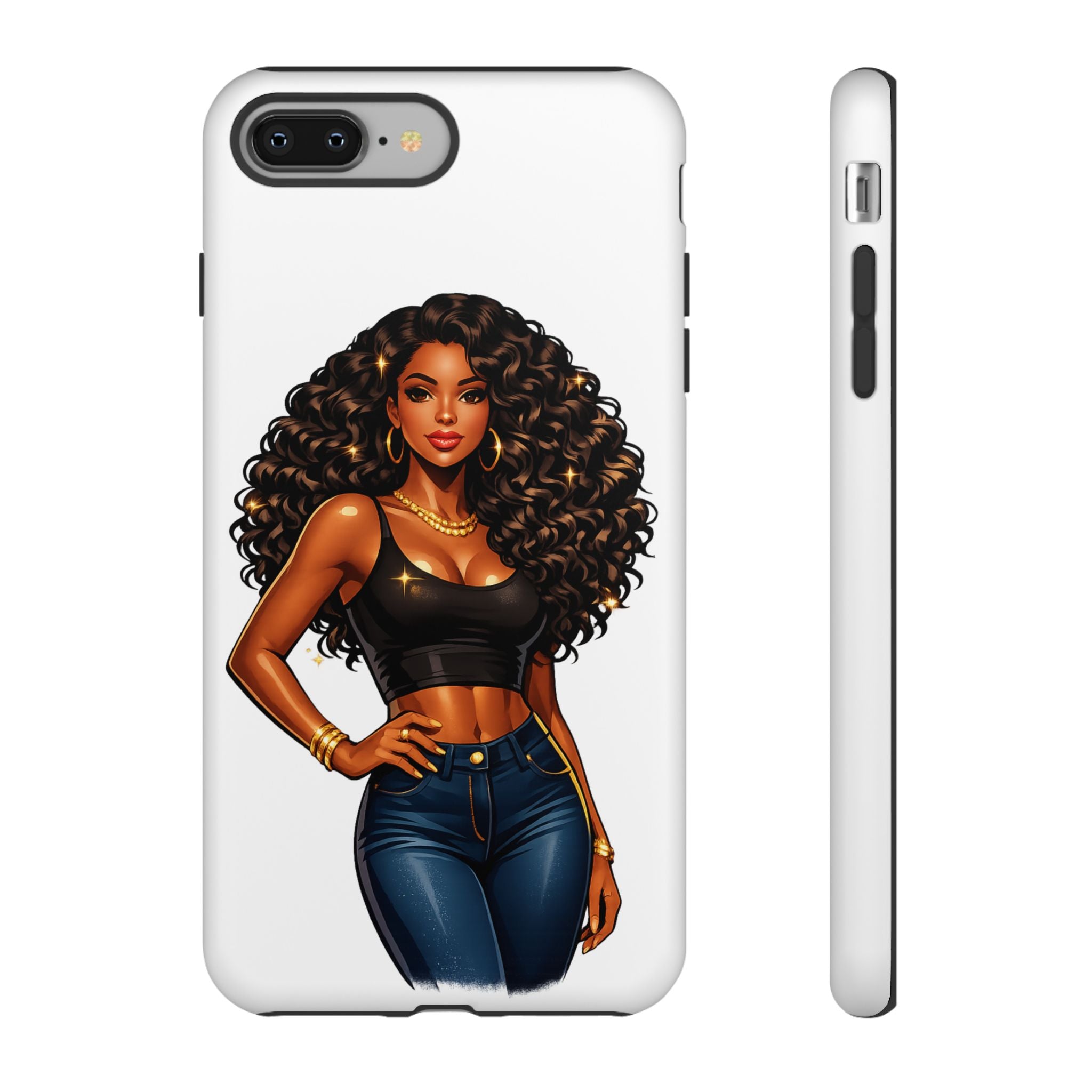 Pretty Rich Bitch by PRB Curly Hair Phone Case by Printify