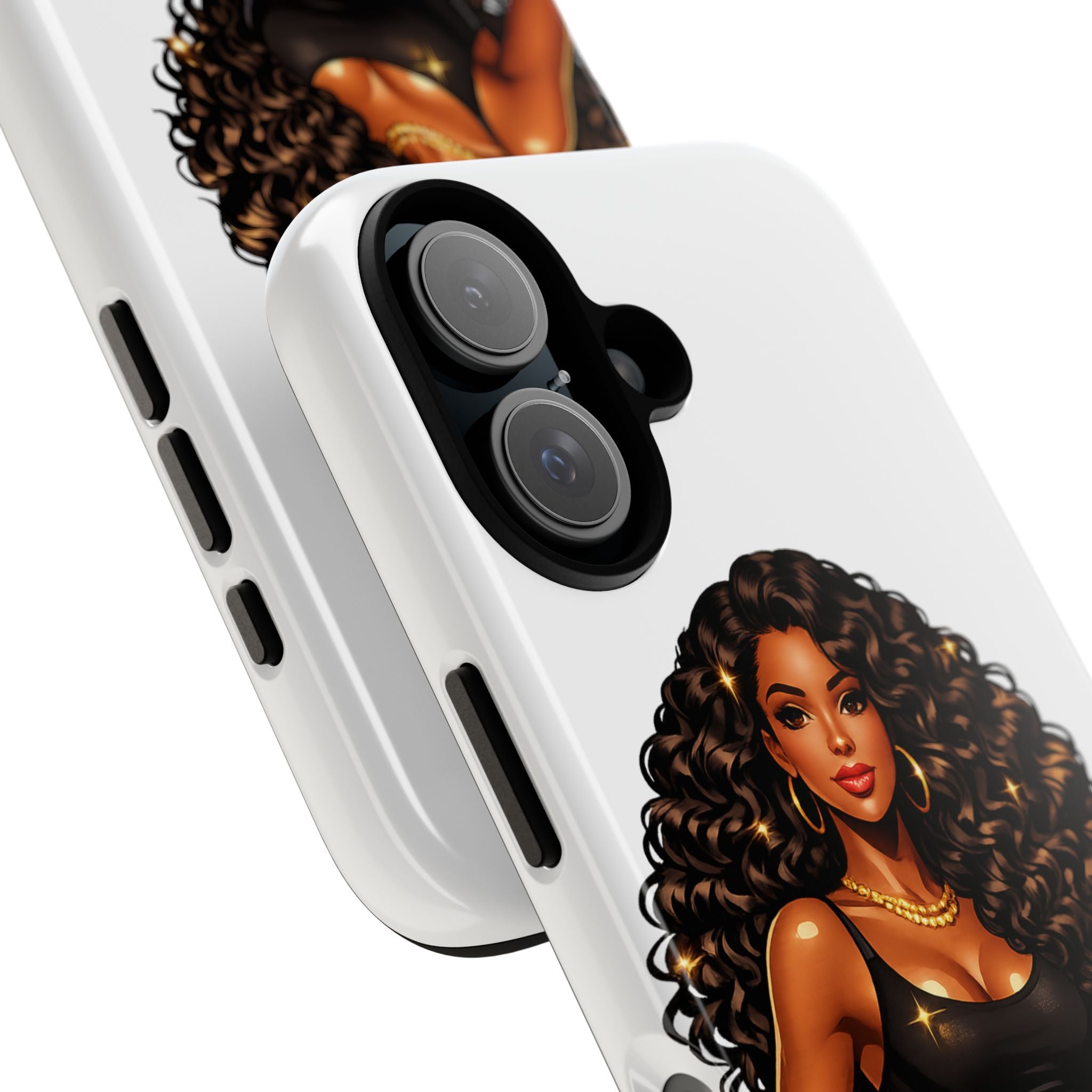Pretty Rich Bitch by PRB Curly Hair Phone Case by Power Runs Black