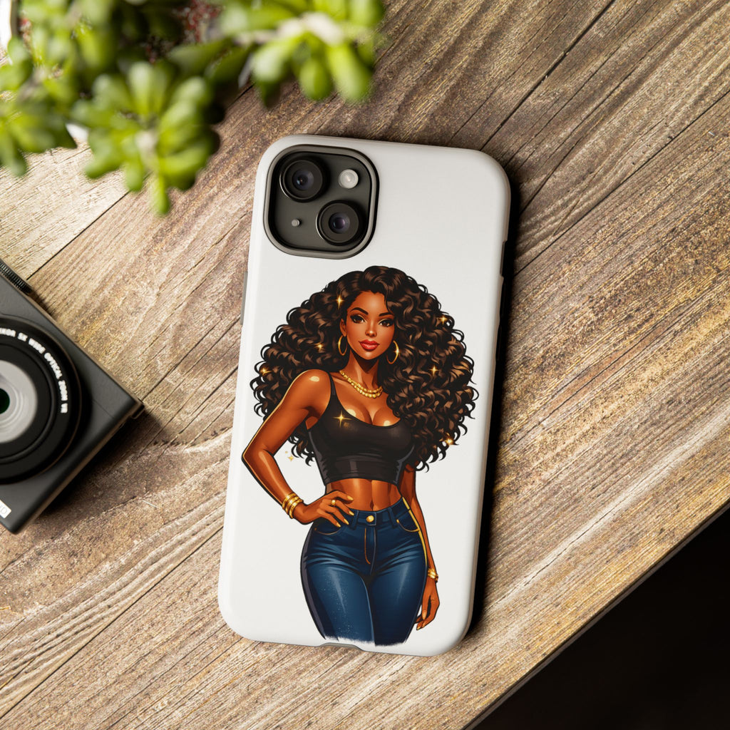 Pretty Rich Bitch by PRB Curly Hair Phone Case by Printify