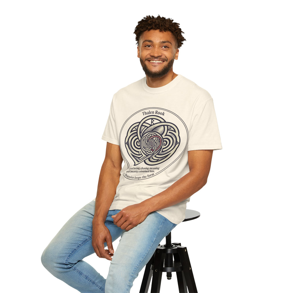 Power Runs Black PRB Thalen Rook Celtic Knot Graphic T-Shirt — "He stared too long..." Quote Tee by Power Runs Black