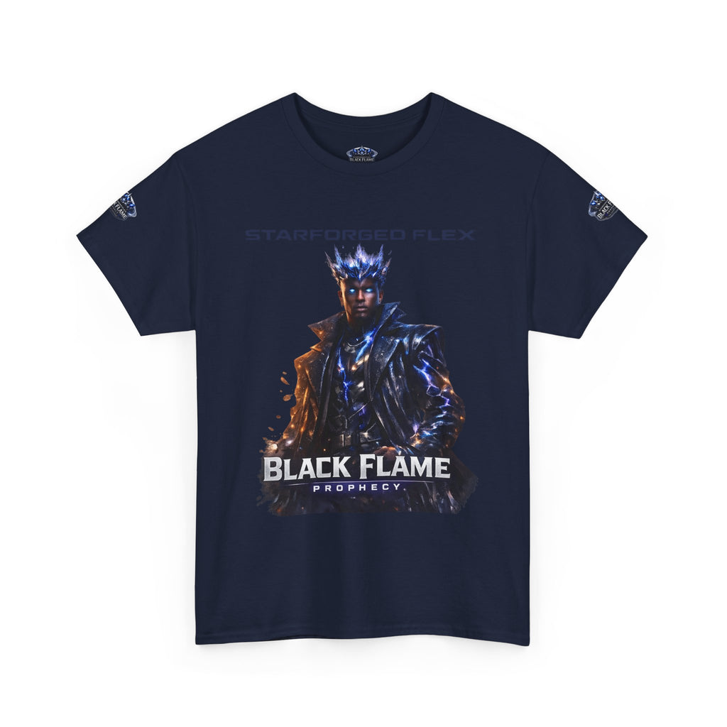 PRB Black Flame Prophecy Tee — Starforged Flex Graphic T‑Shirt by Power Runs Black