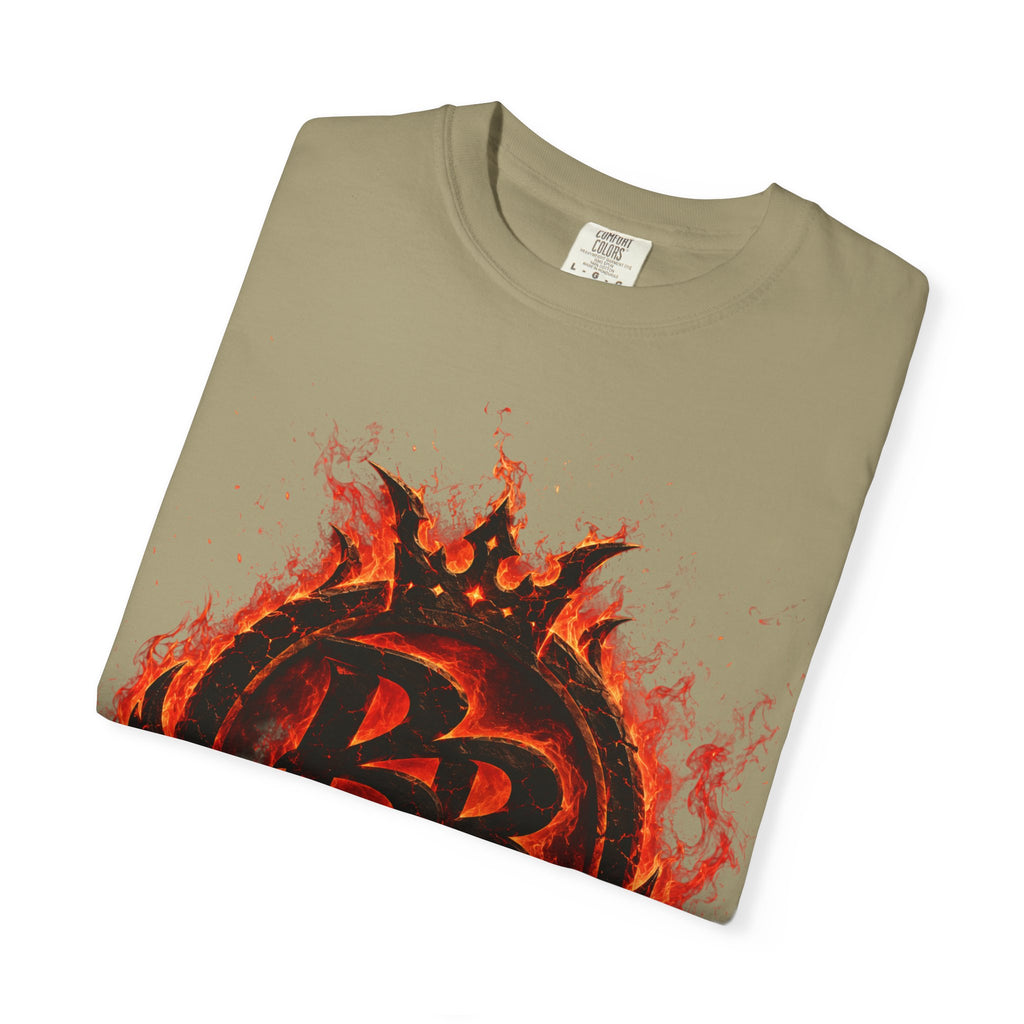 Power Runs Back PRB Flame Logo T-shirt | Fiery Emblem Tee, Grunge Rock Chic by Power Runs Black