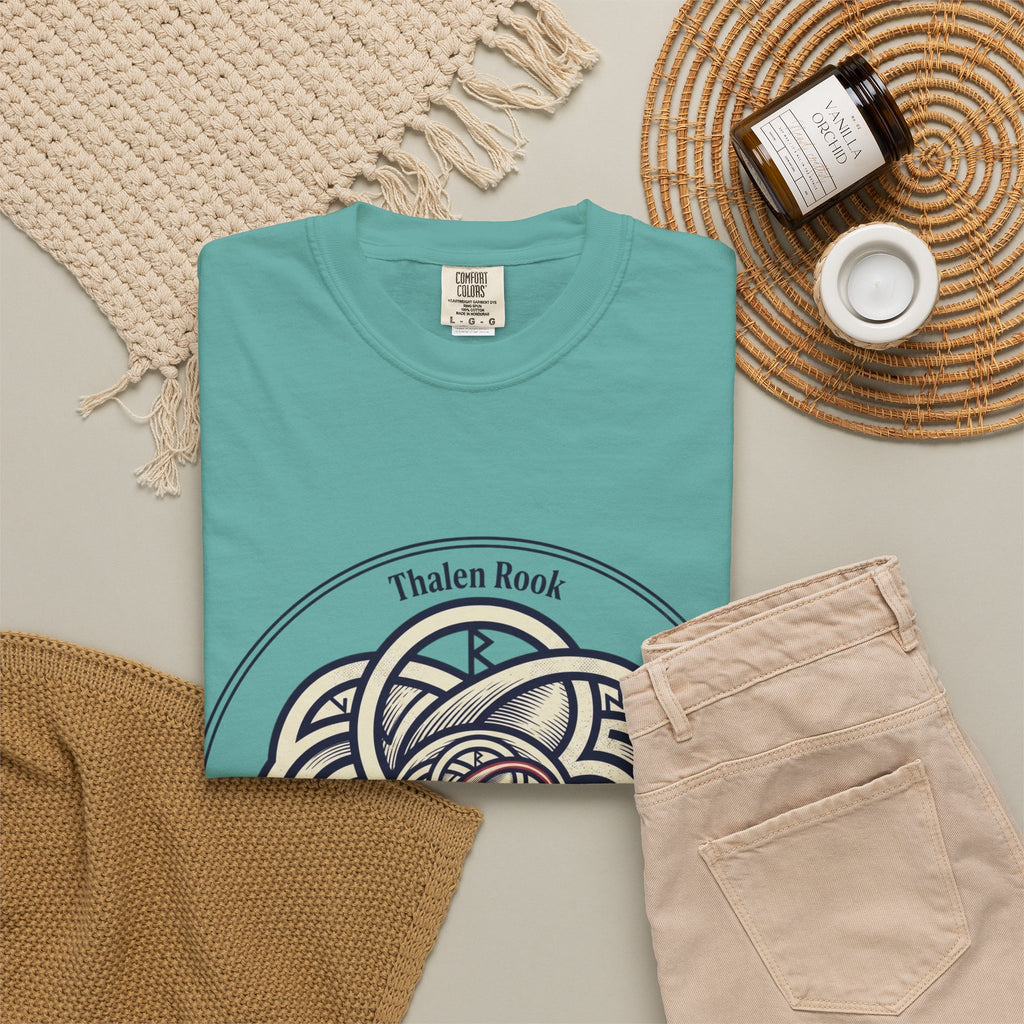 Power Runs Black PRB Thalen Rook Celtic Knot Graphic T-Shirt — "He stared too long..." Quote Tee by Printify