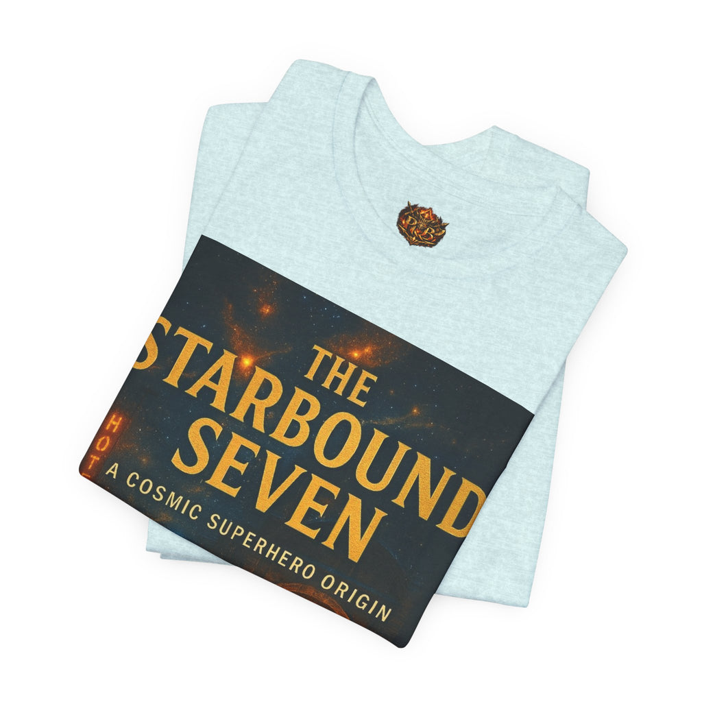 Power Runs Black PRB The Starbound Seven Tee – Retro Cosmic Superhero Poster Shirt by Power Runs Black
