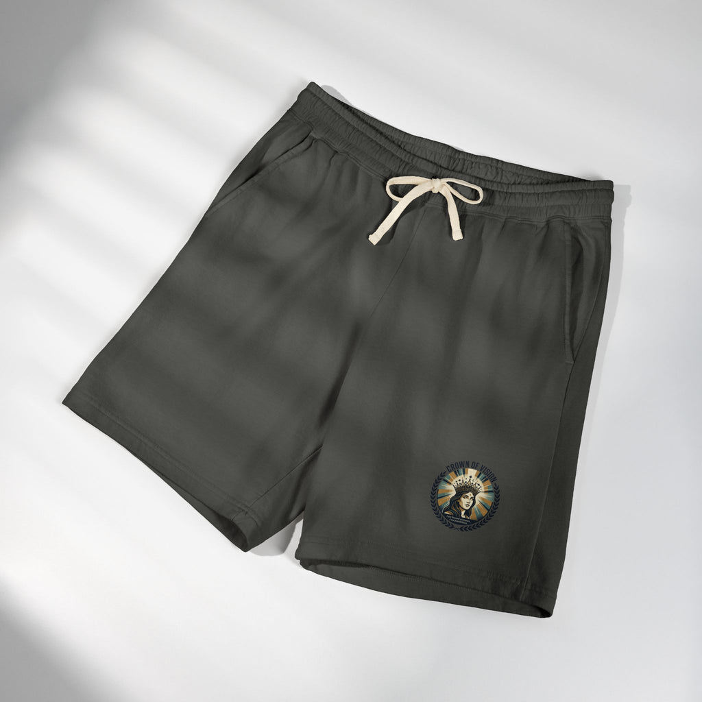 Power Runs Black Astra Star Graphic Sweat Shorts — Lightweight Fleece Lounge Shorts by Power Runs Black
