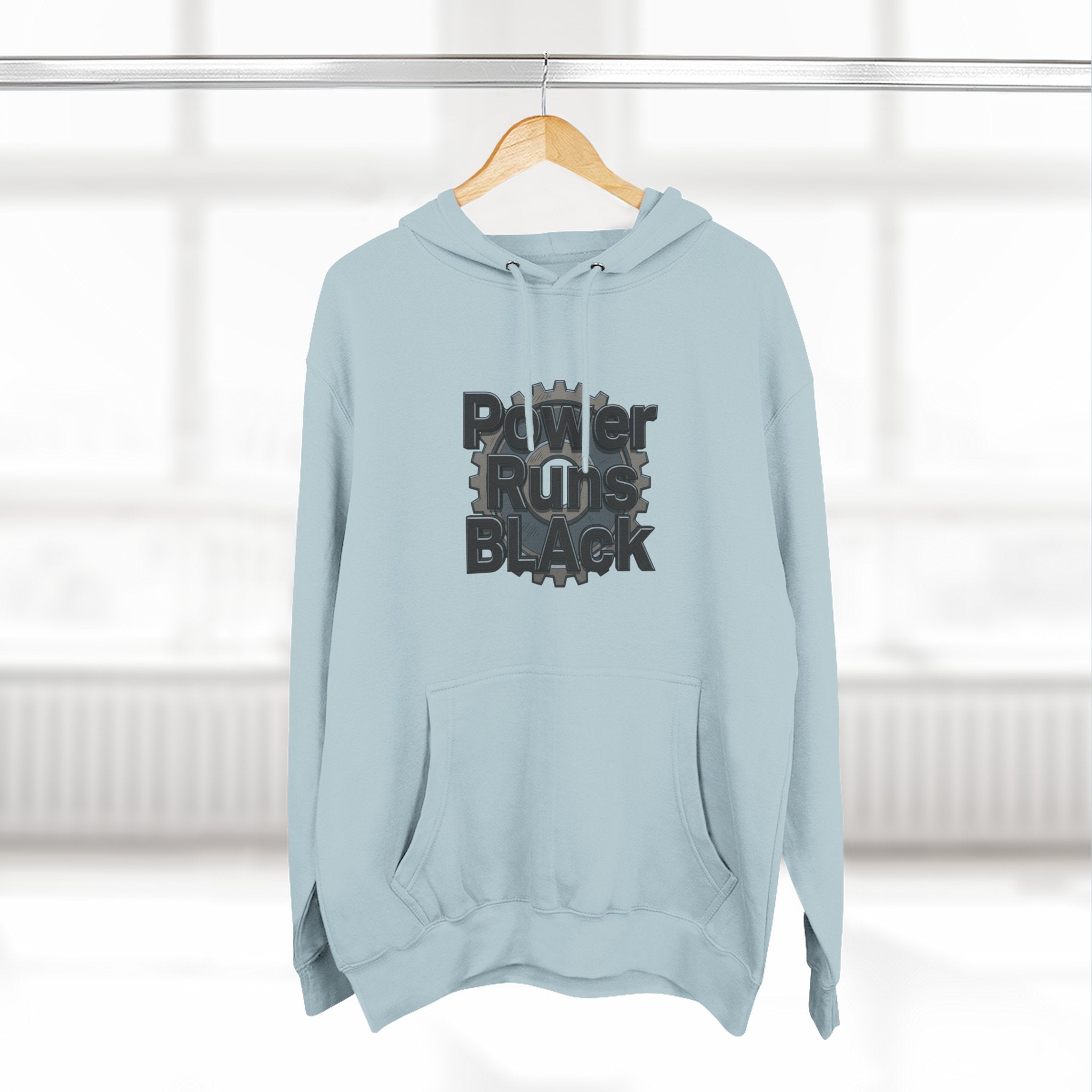PRB Built of Power Graphic Hoodie — ‘Power Runs Black’ Industrial Mech Design by Power Runs Black