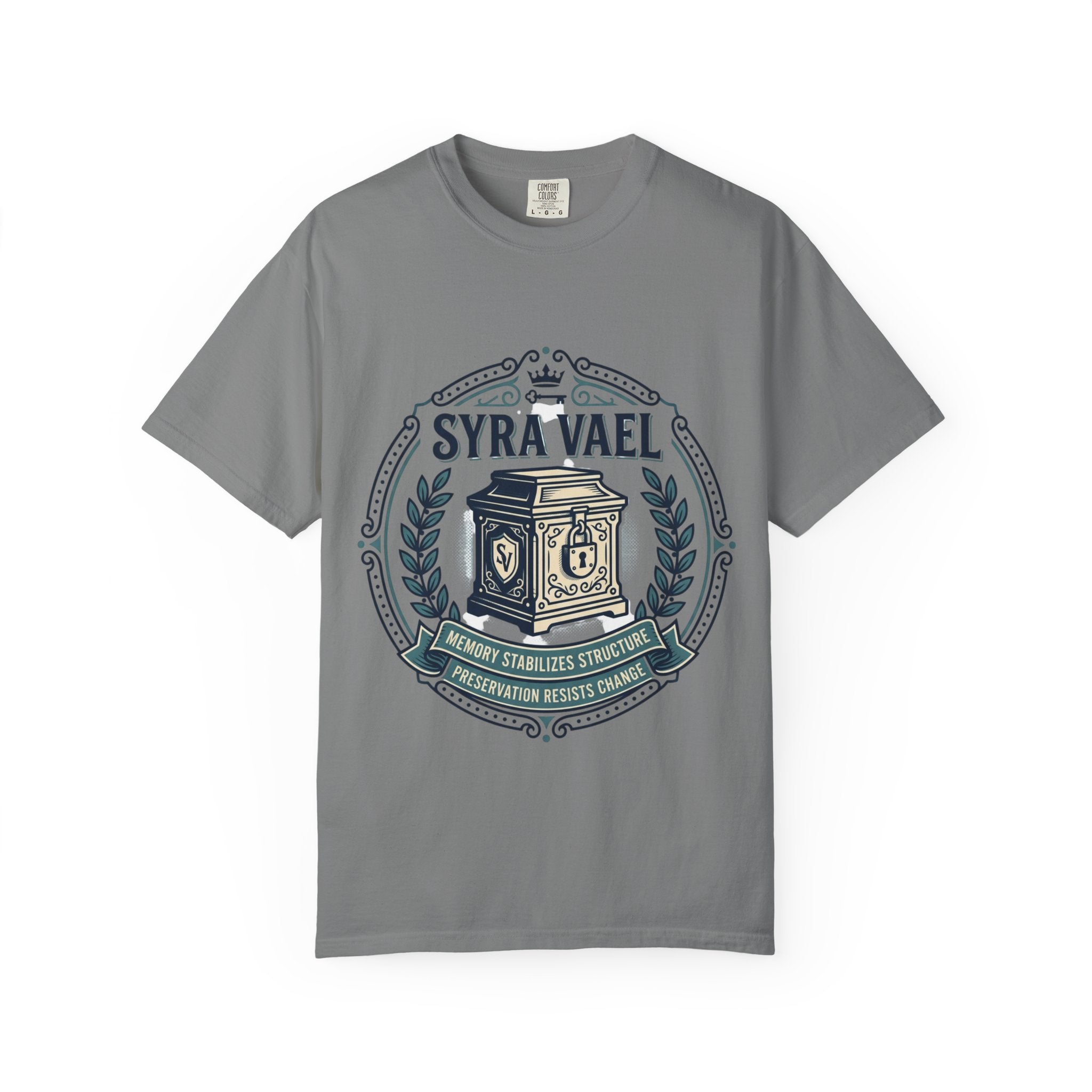 Power Runs Black PRB — Syra Vael Vintage Crest Tee by Power Runs Black