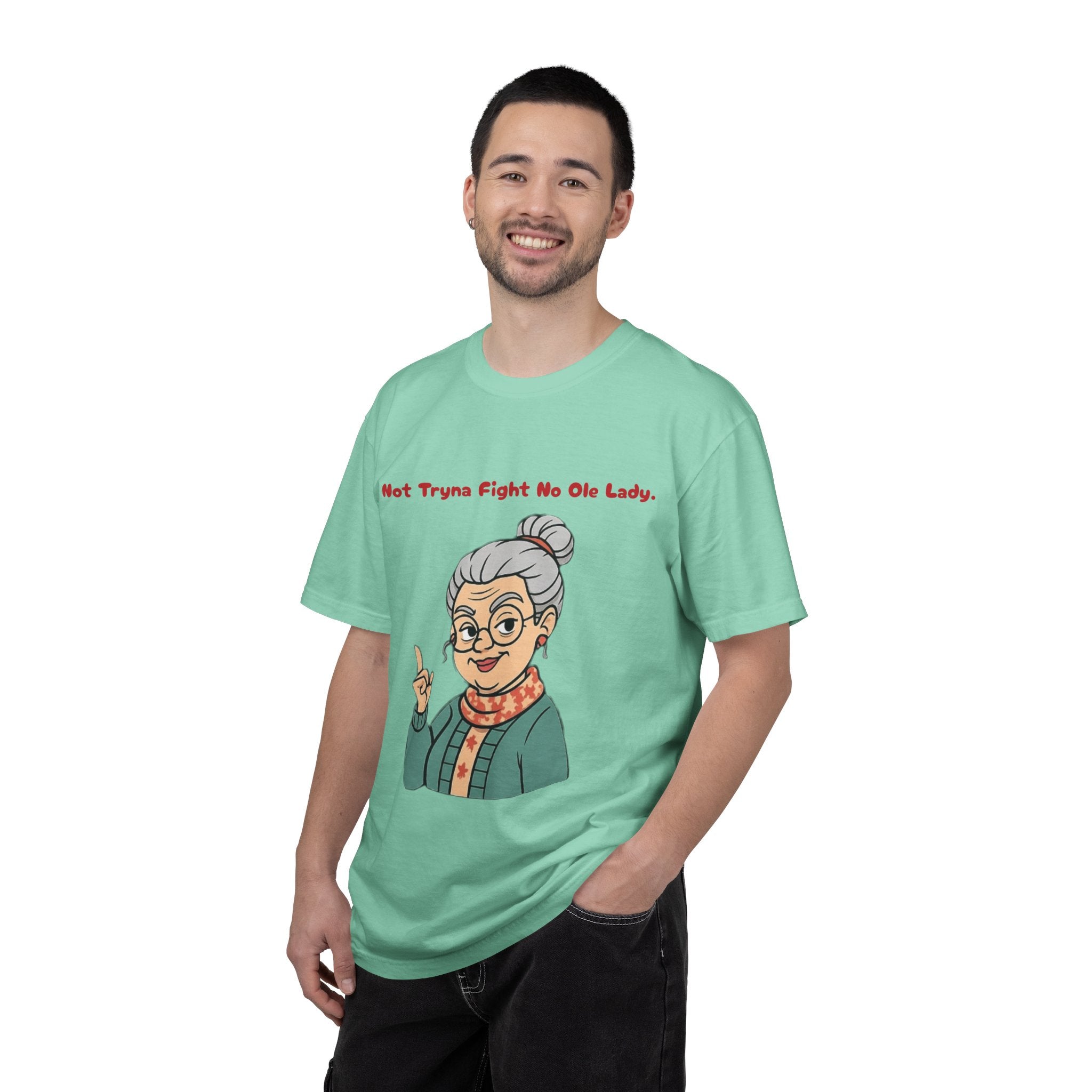 PRB Not Tryna Fight No Ole Lady T-shirt | Funny Grandma Graphic Tee by Power Runs Black
