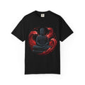 Printify PRB Meditating Buddha T-Shirt — Zen Monk Design with Red Wave Art - T-Shirt