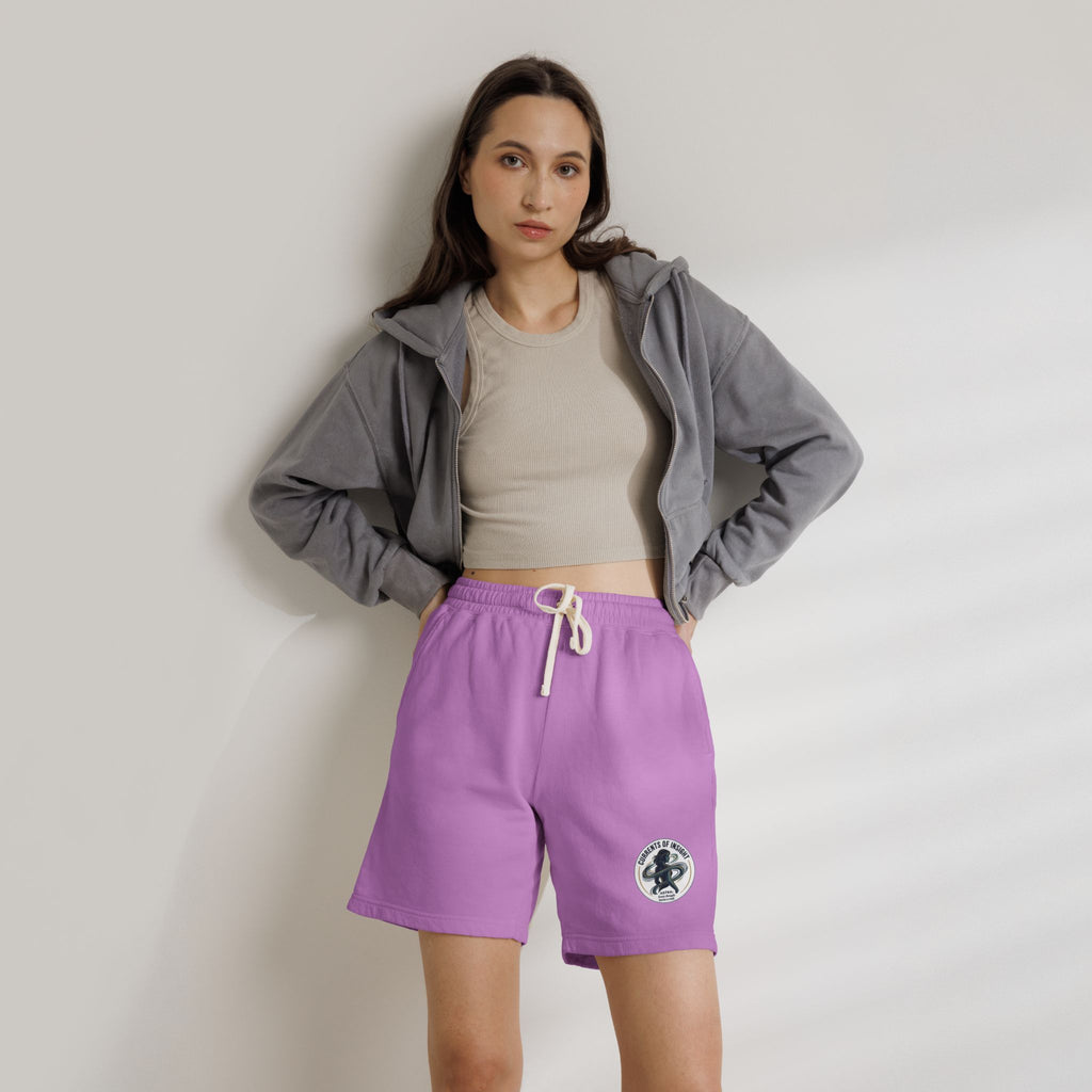 Power Runs Black Lightweight Fleece Sweat Shorts — Vintage Surf Patch by Power Runs Black