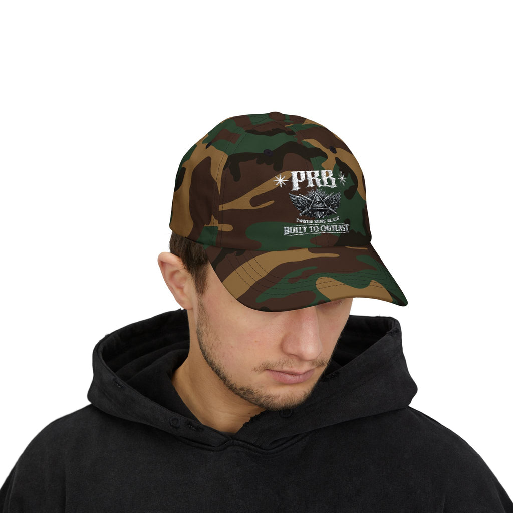 PRB Dad Cap — Vintage Crest Embroidered Baseball Hat by Power Runs Black