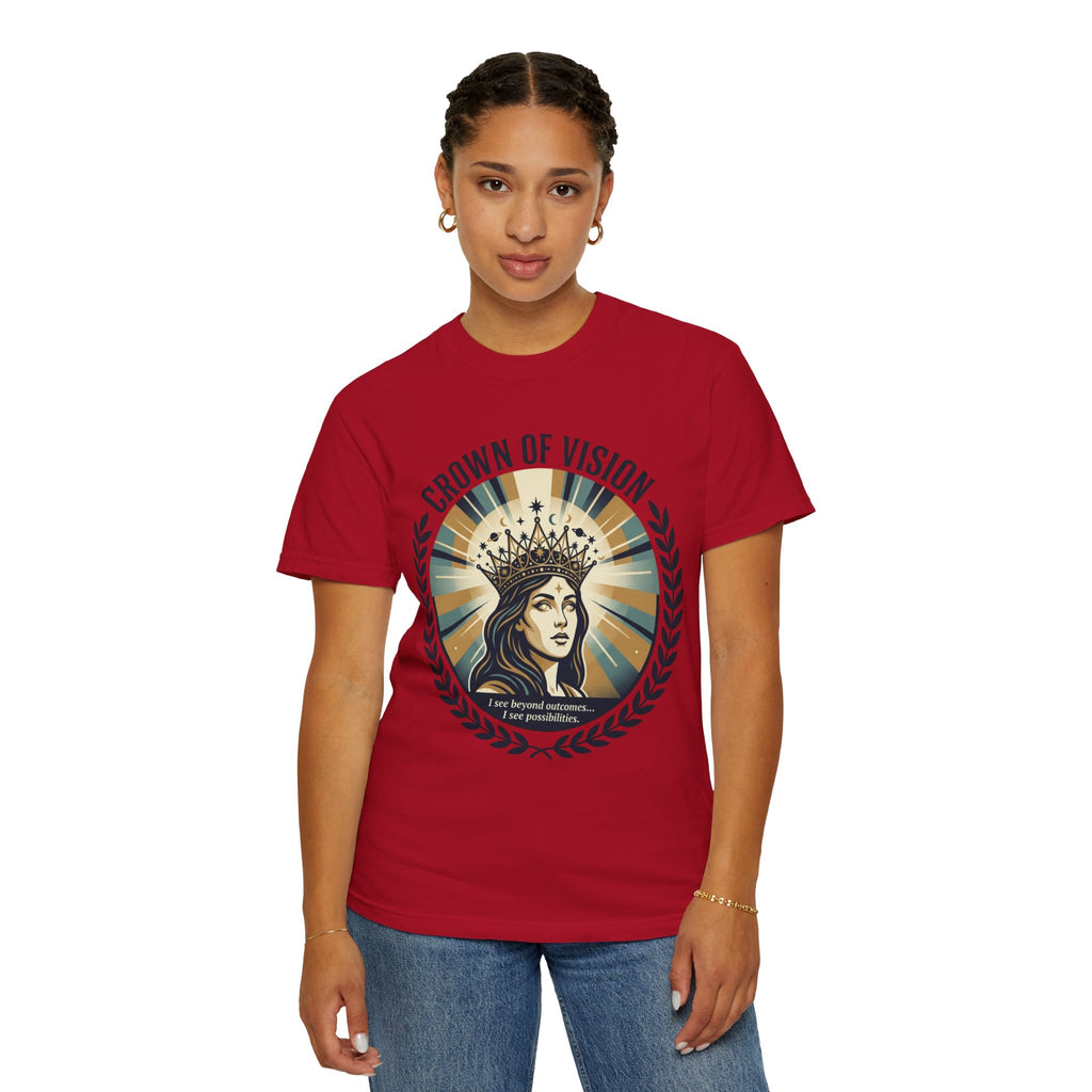 Power Runs Black Crown of Vision T-Shirt — Vintage Inspirational Graphic Tee by Printify