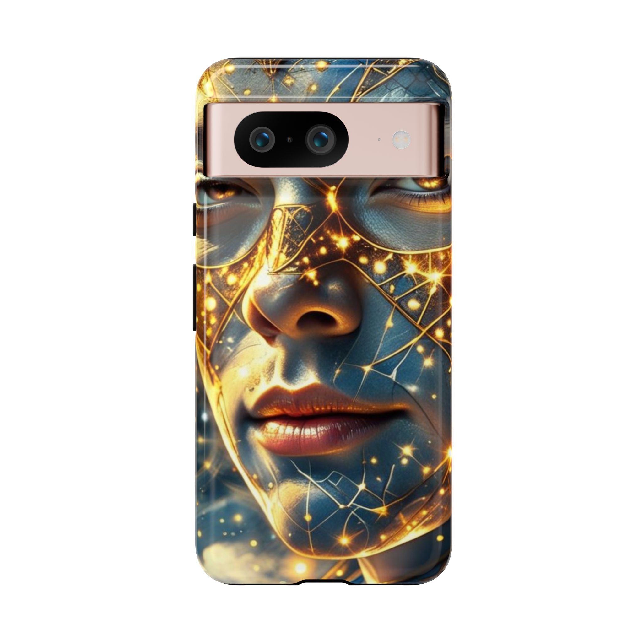 PRB Galactic Portrait Tough Case | Cosmic Face Phone Case, Starry Nebula Design by Power Runs Black