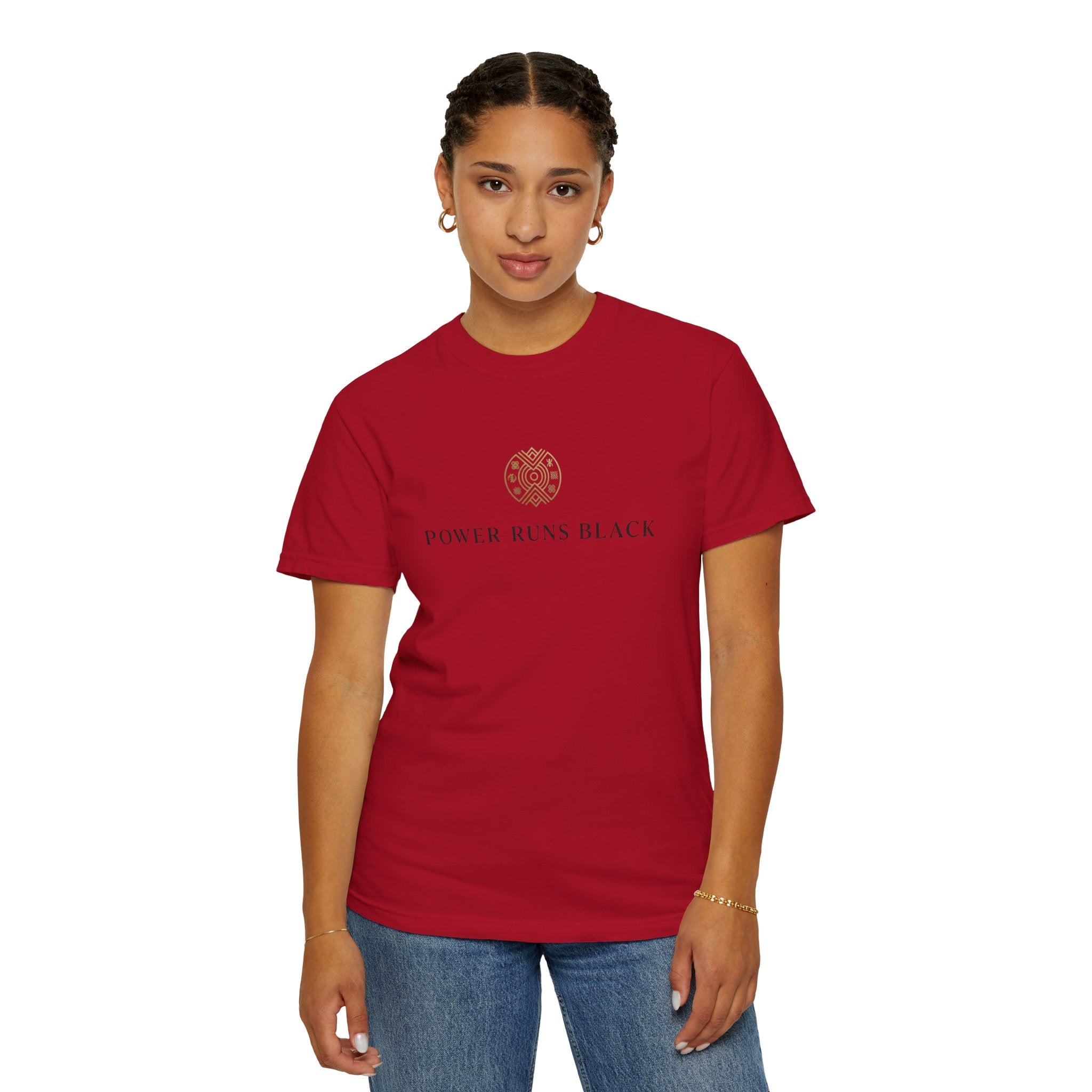 Power Runs Black PRB Graphic T-Shirt — Minimal Emblem Tee by Power Runs Black