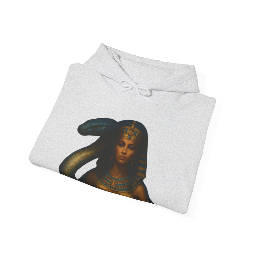PRB Egyptian Goddess Portrait Hoodie | Serpent Headdress, Ancient Queen Art by Printify