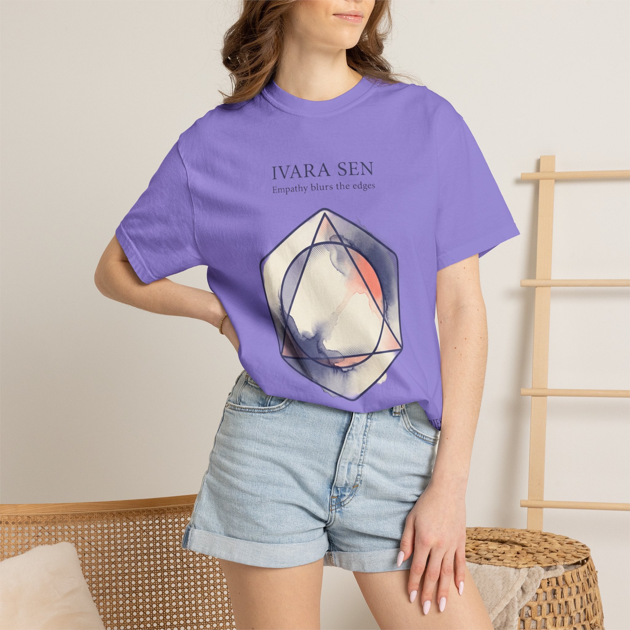Power Runs Black PRB Abstract Geometric Tee — “Ivara Sen: Feeling Dissolves Boundaries” by Power Runs Black