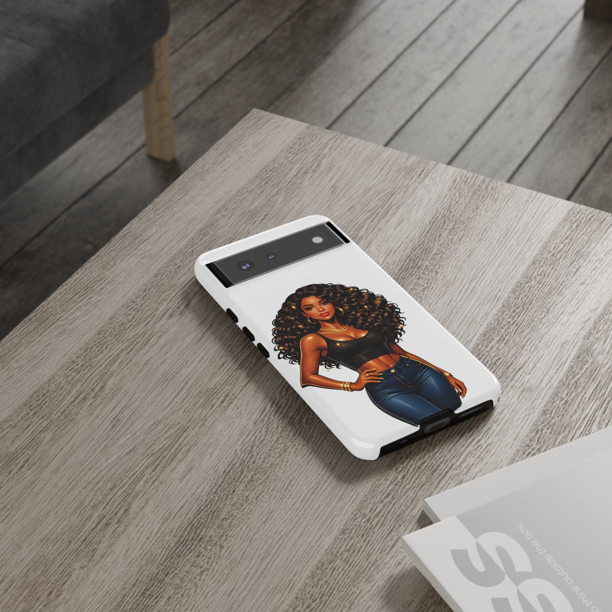 Pretty Rich Bitch by PRB Curly Hair Phone Case by Power Runs Black