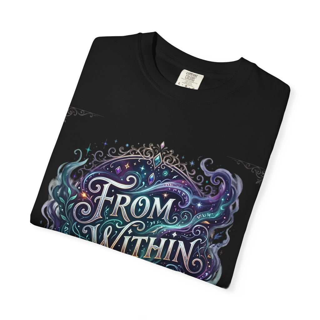 Power Runs Black PRB From Within Magic Book T-Shirt — Fantasy Illustrated Graphic Tee by Printify