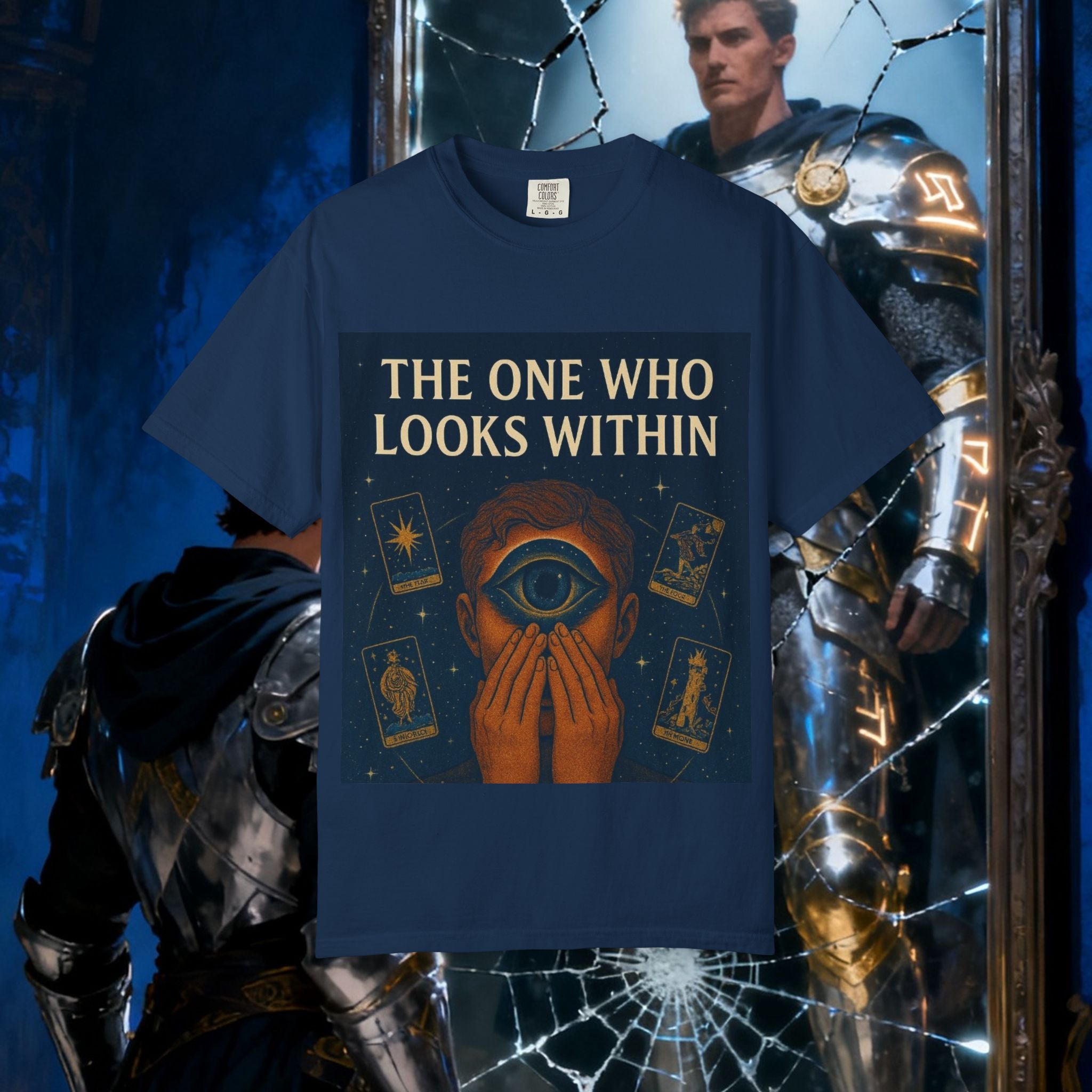 PRB Tarot Eye T-Shirt — "The One Who Looks Within" Mystical Graphic Tee by Power Runs Black
