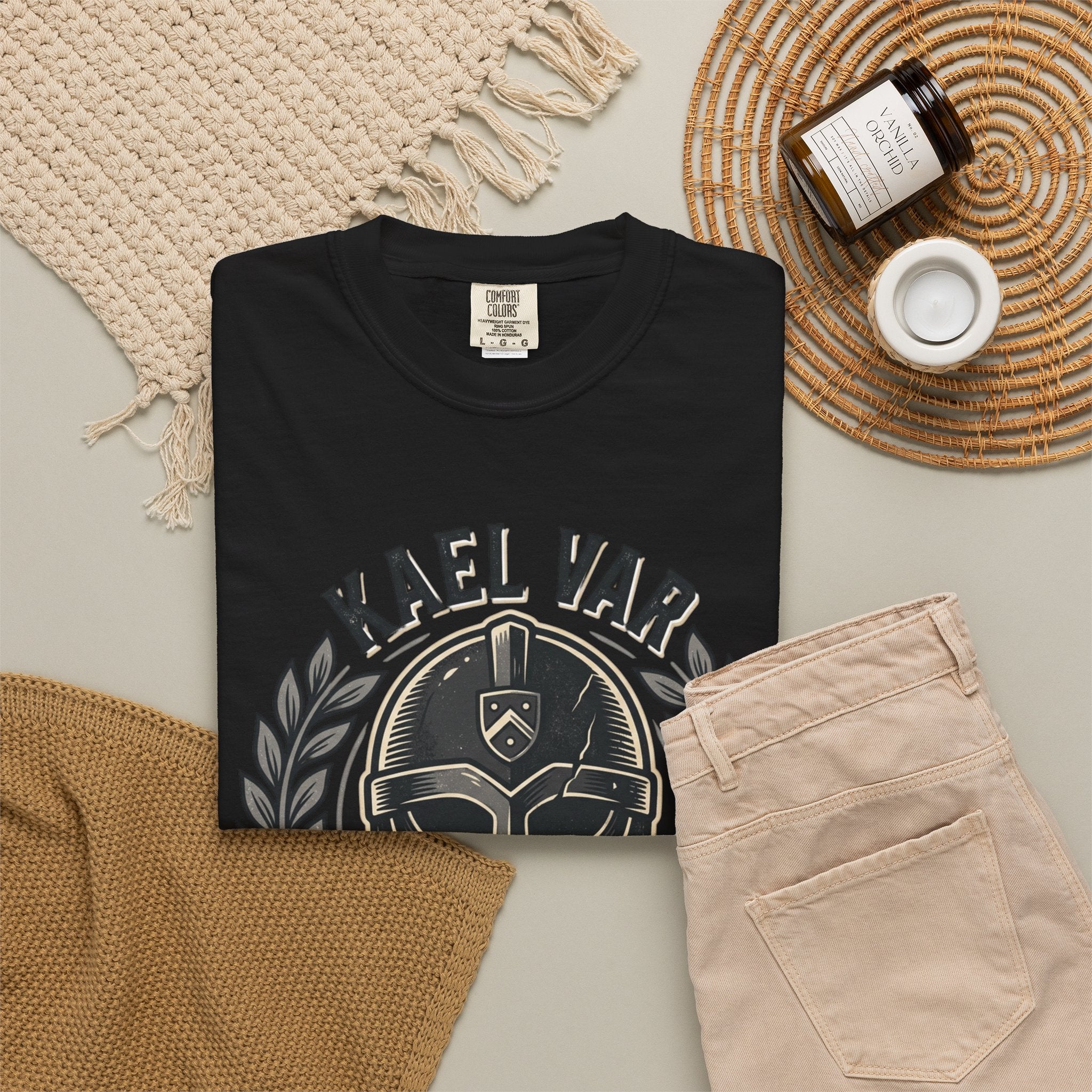 Power Runs Black PRB Kael Var Helmet Graphic T-Shirt — "Protection Hardens Form" Warrior Tee by Power Runs Black