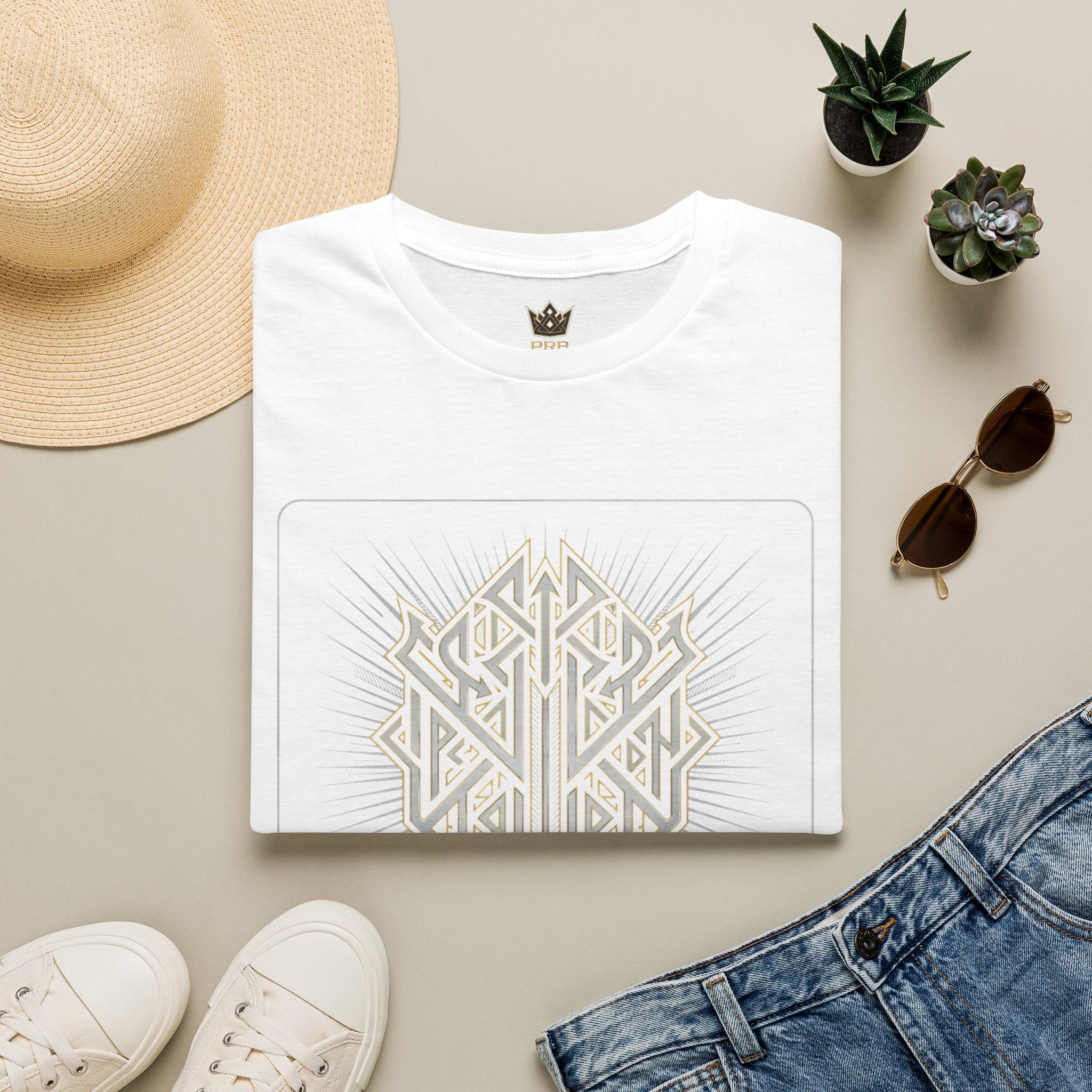 Power Runs Black PRB The Current Geometric Logo T-Shirt by Printify