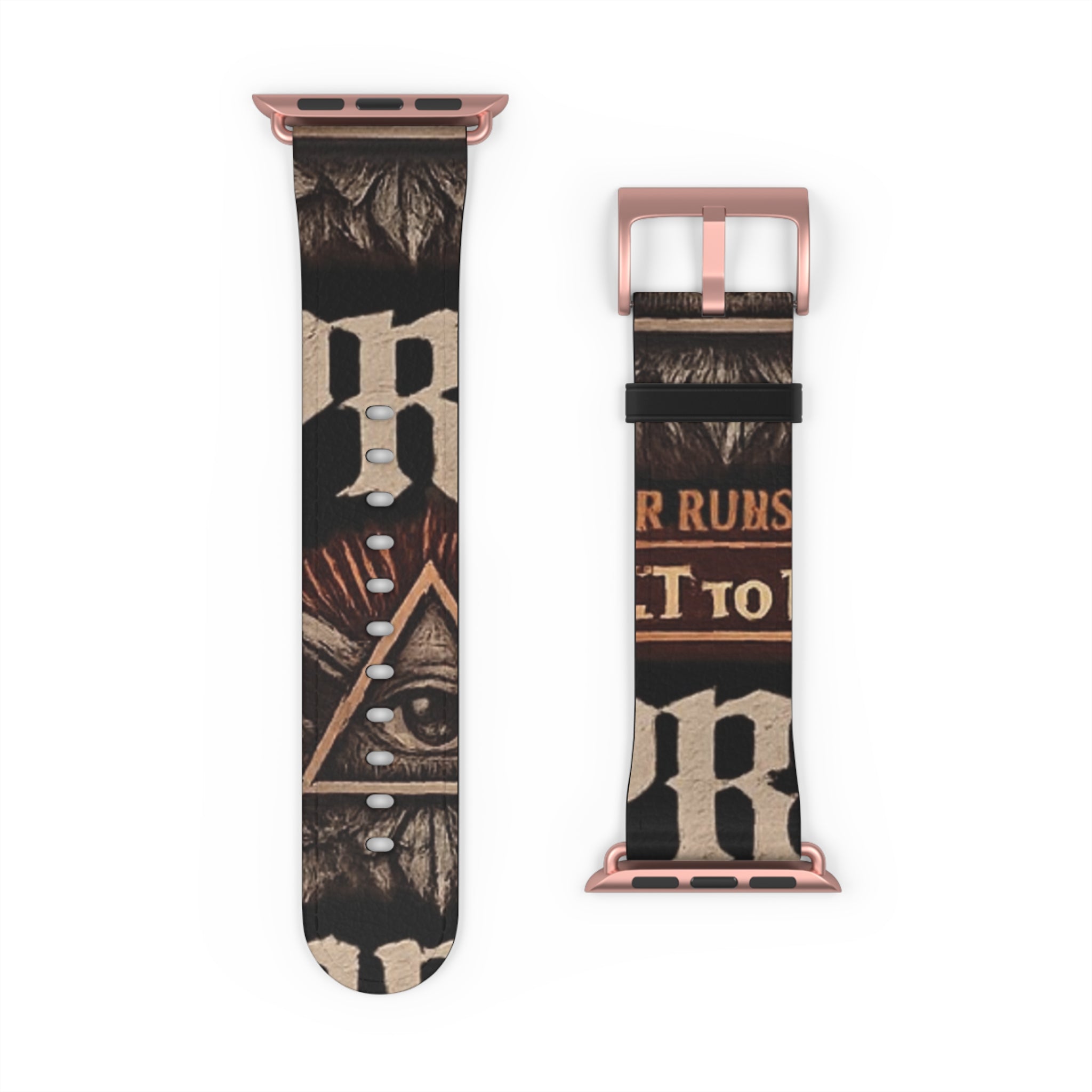 Mystic All-Seeing Eye Apple Watch Band — Vintage Occult Faux Leather Strap by Printify