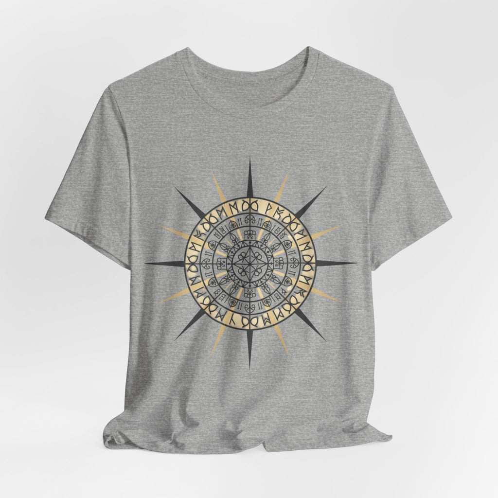 PRB Compass Rose Mandala Tee — Nautical Compass Graphic Shirt by Power Runs Black