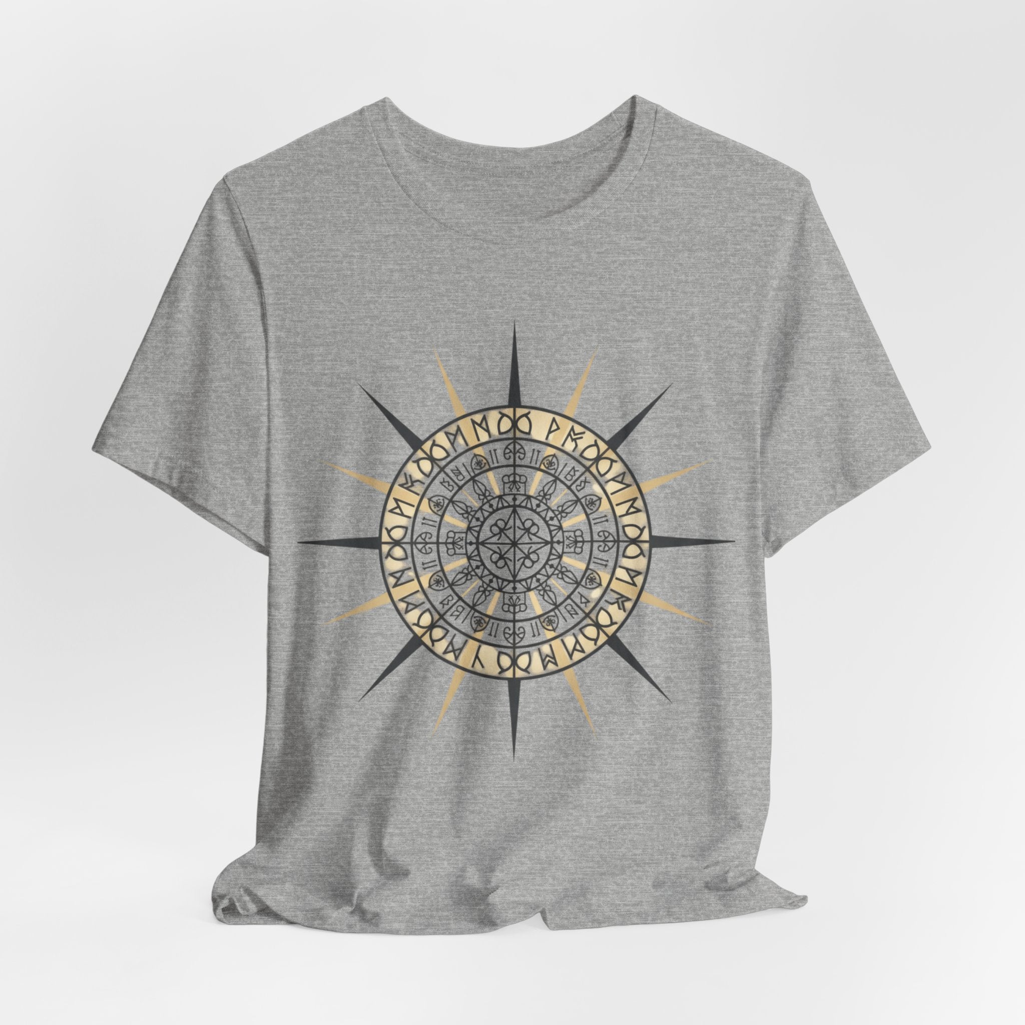 PRB Compass Rose Mandala Tee — Nautical Compass Graphic Shirt by Power Runs Black