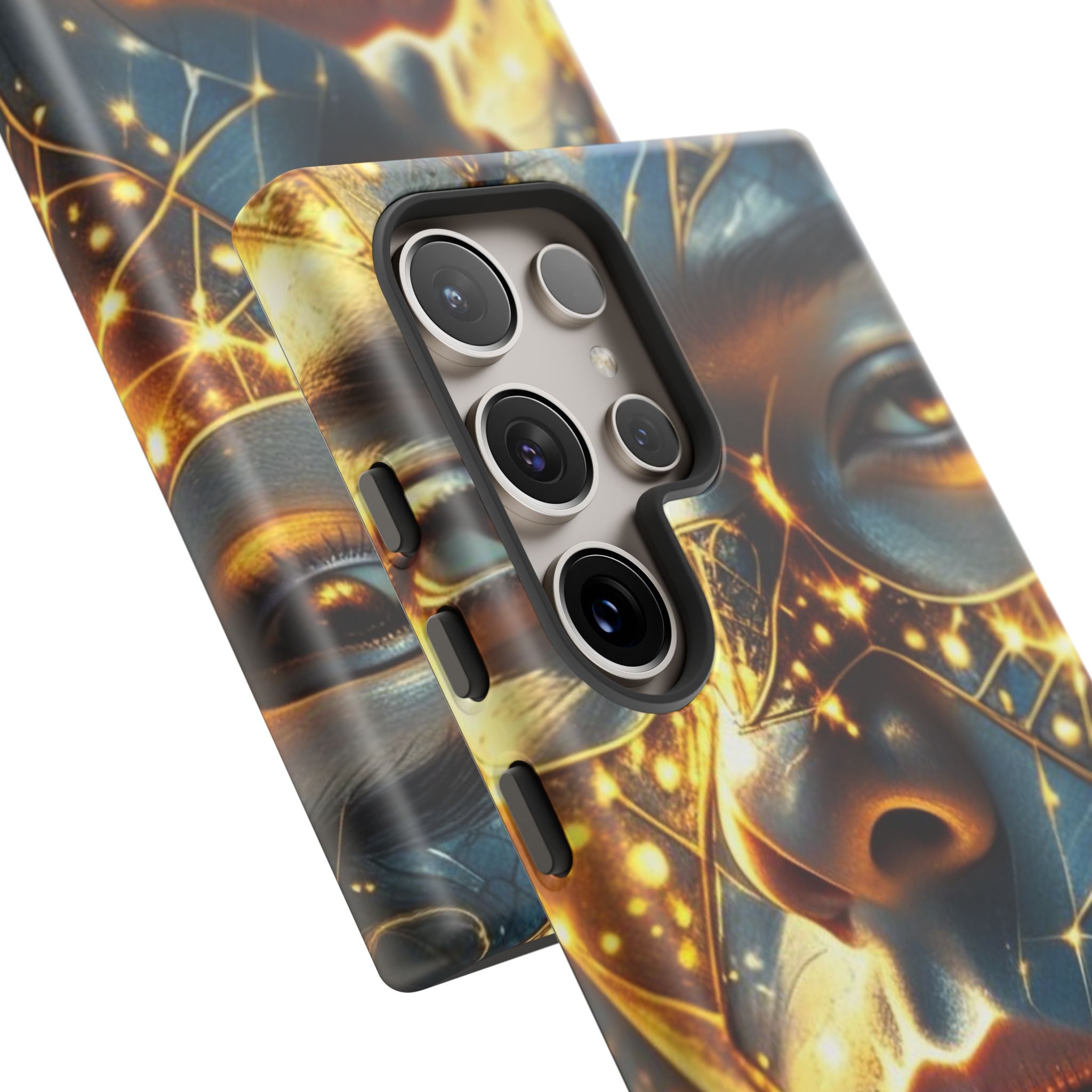 PRB Galactic Portrait Tough Case | Cosmic Face Phone Case, Starry Nebula Design by Power Runs Black