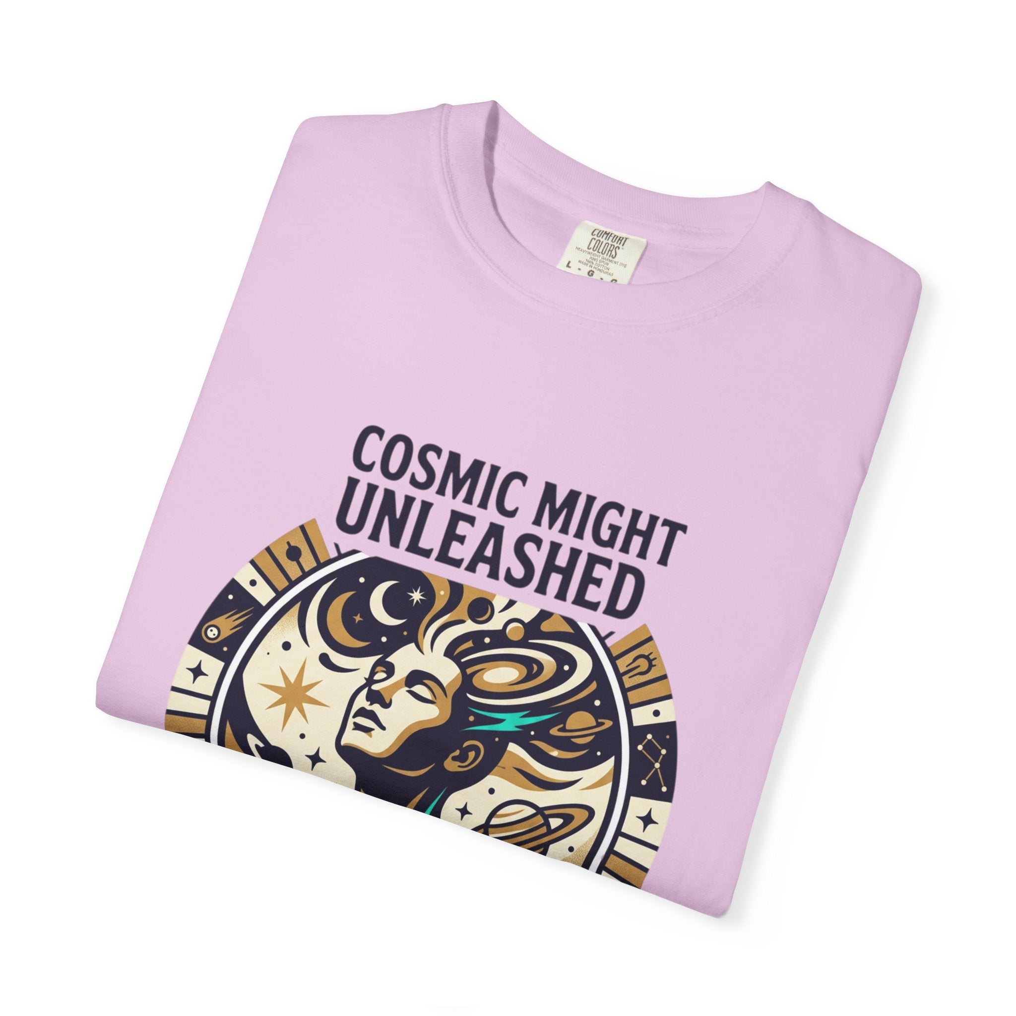PRB Starforged Flex Cosmic Might Unleashed Graphic T-Shirt — Celestial Stag Astrology Tee by Power Runs Black