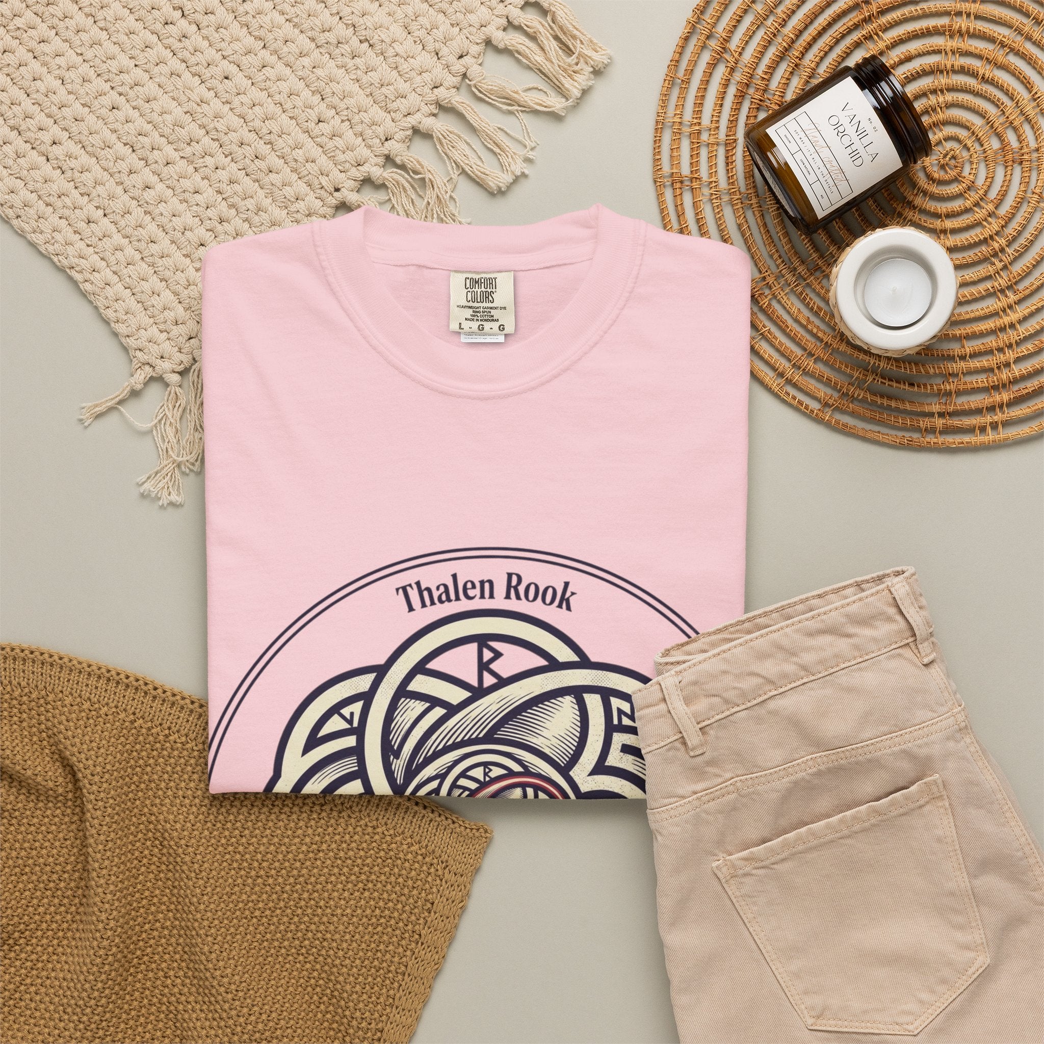Power Runs Black PRB Thalen Rook Celtic Knot Graphic T-Shirt — "He stared too long..." Quote Tee by Printify