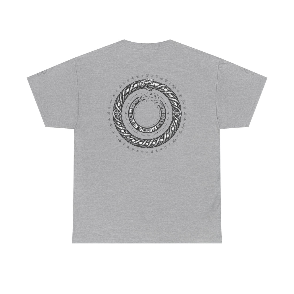 Power Runs Black — "The Agenda of the Arch" Retro TV Ouroboros Graphic Tee by Printify