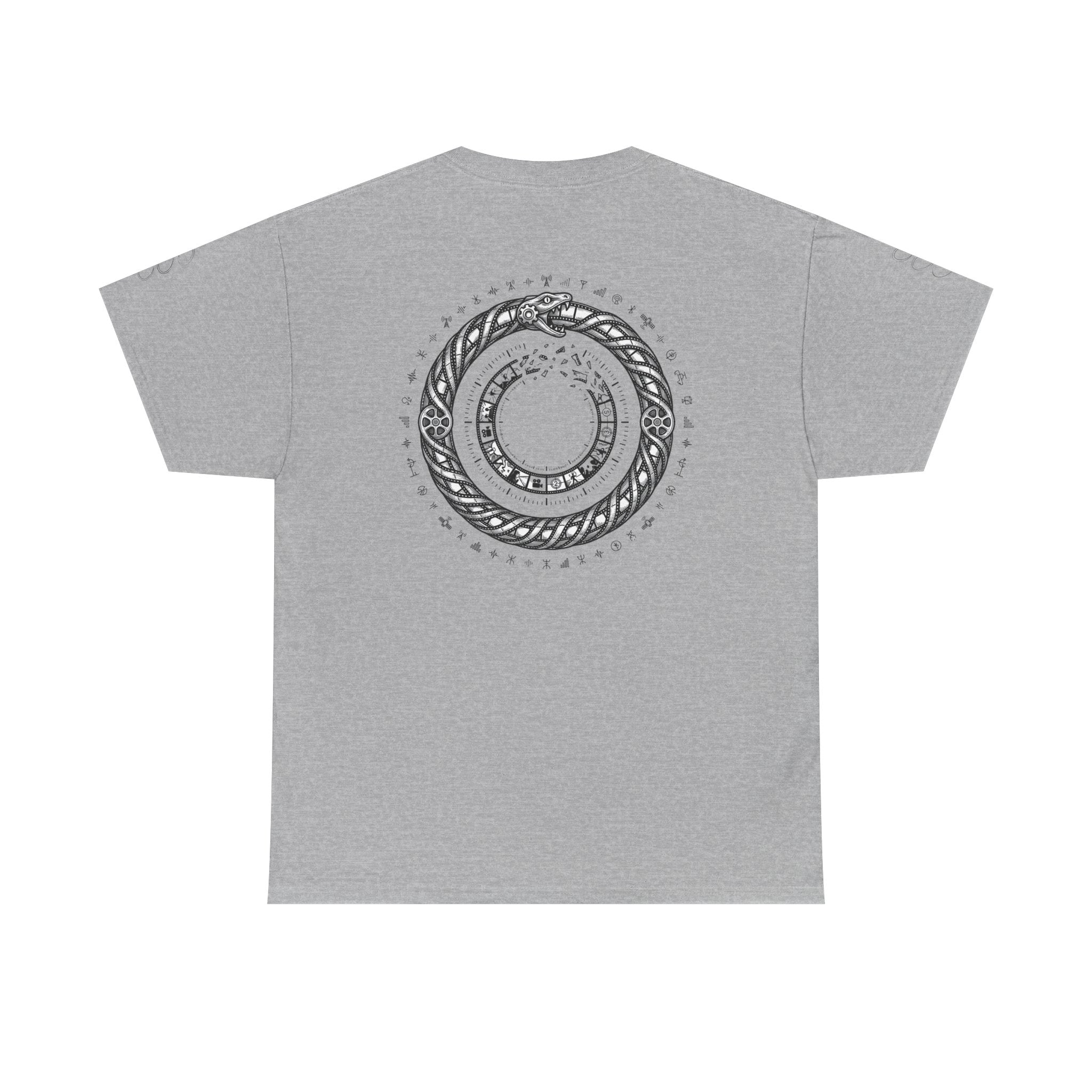 Power Runs Black — "The Agenda of the Arch" Retro TV Ouroboros Graphic Tee by Printify