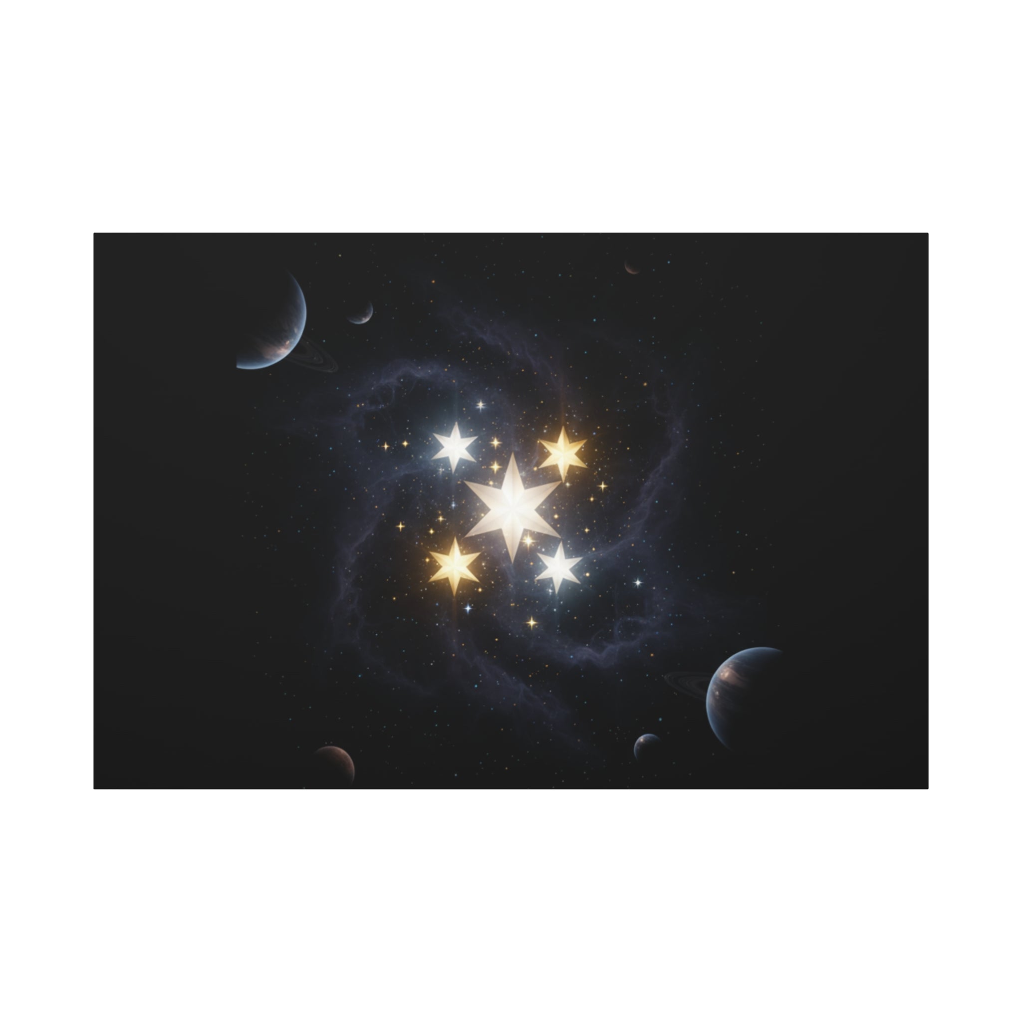 Power Runs Black PRB Glowing Star Constellation Canvas by Power Runs Black