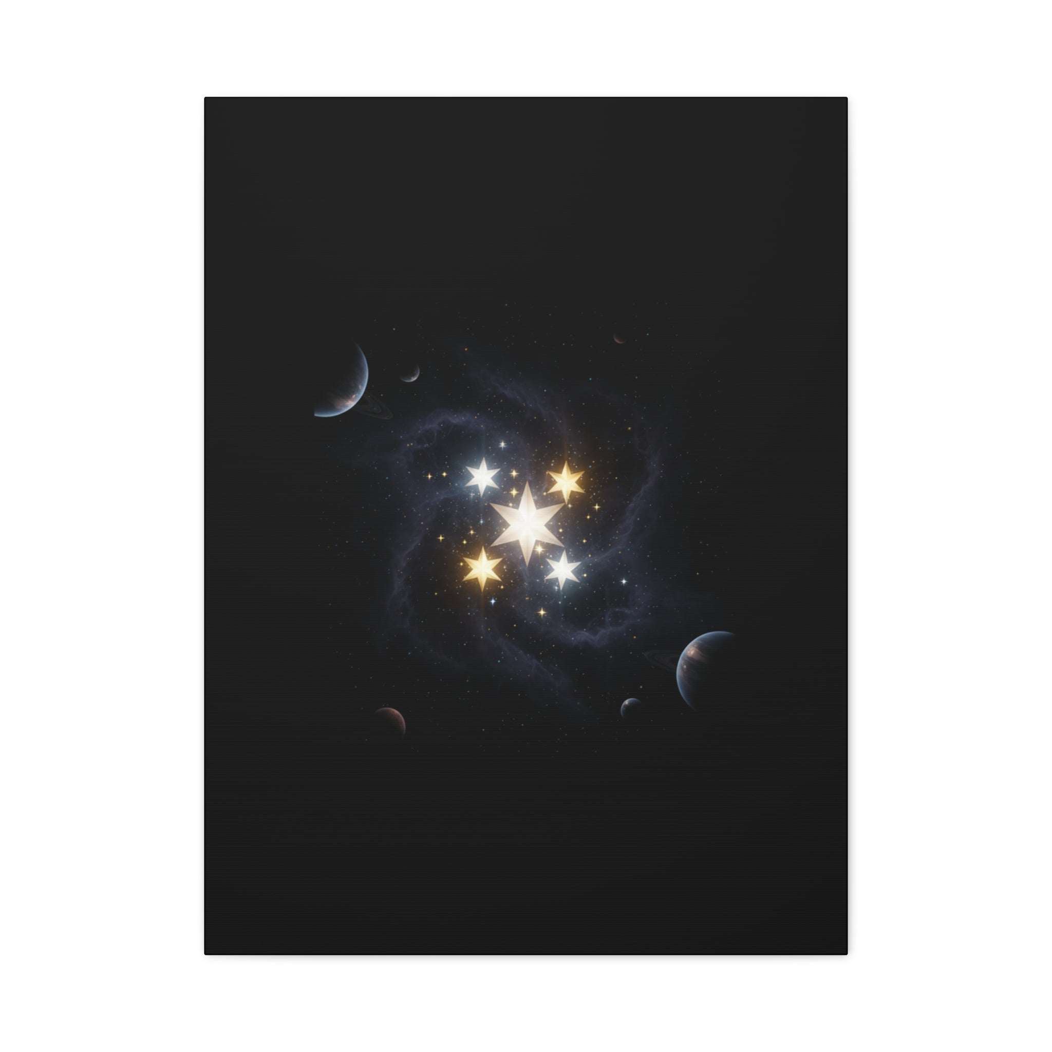 PRB Celestial Star Cluster Matte Canvas Print — Cosmic Planets Wall Art by Printify