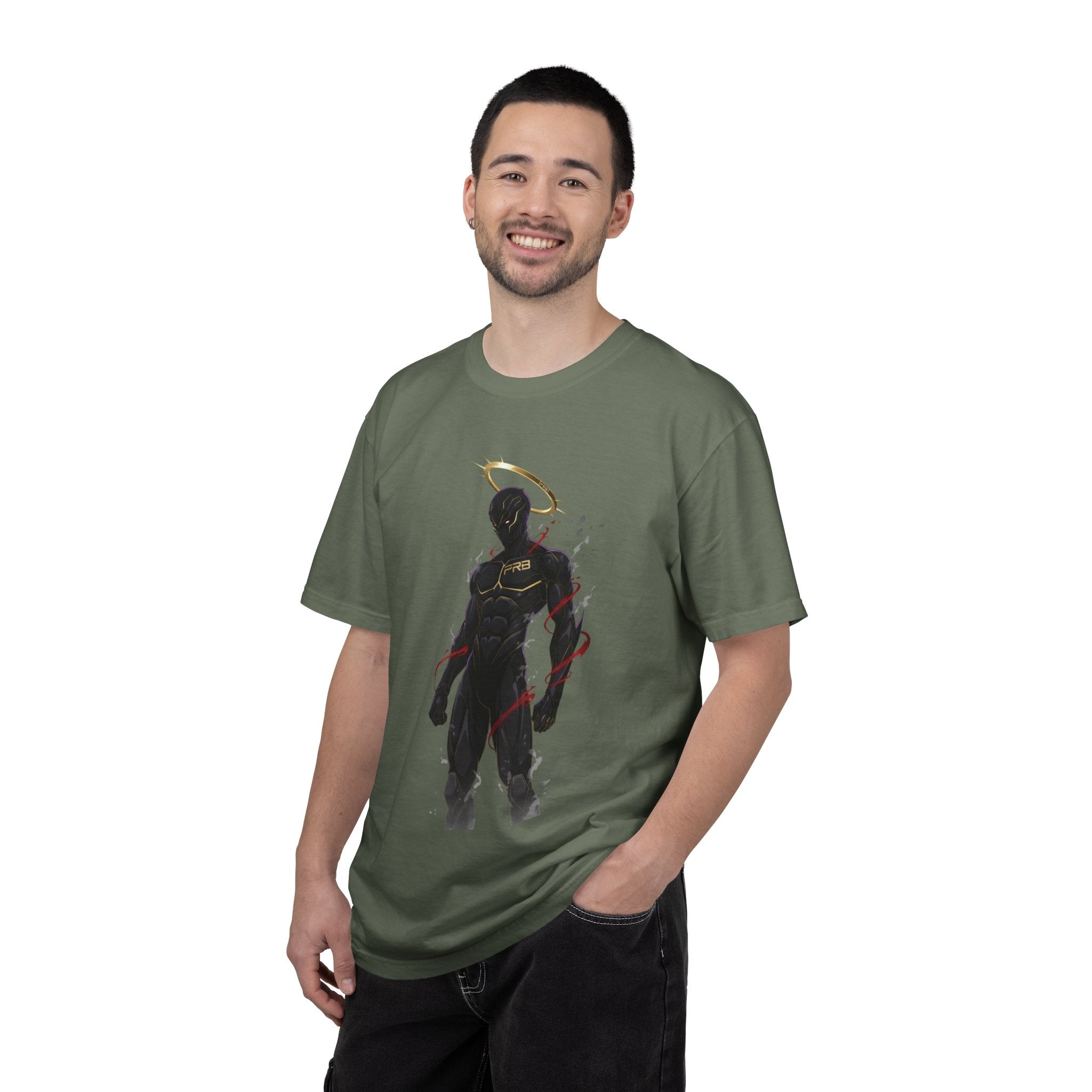 PRB Shadow Hero Graphic T-Shirt — Haloed Vigilante Illustration by Power Runs Black