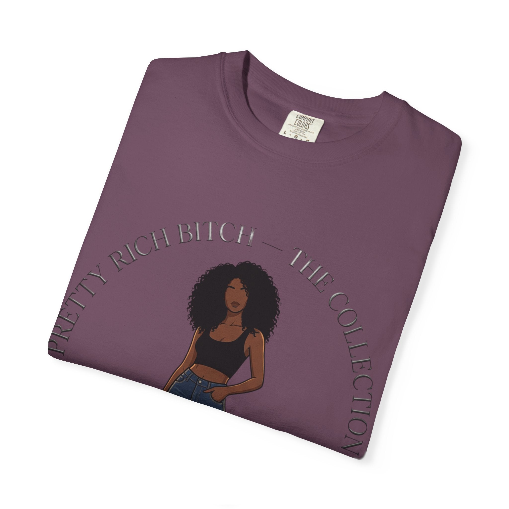 Pretty Rich Bitch The Collection by PRB Graphic Tee (Afro Curly Woman) by Power Runs Black