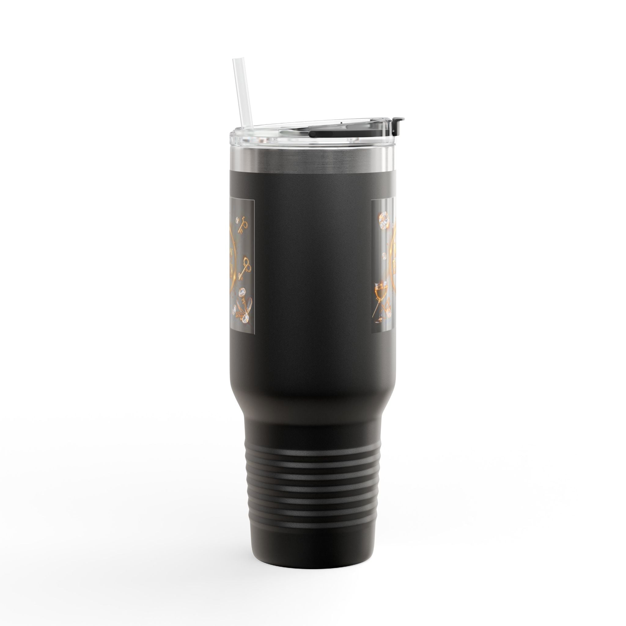 PRB 40oz Insulated Travel Mug — "Money Energy" Motivational Design by Printify