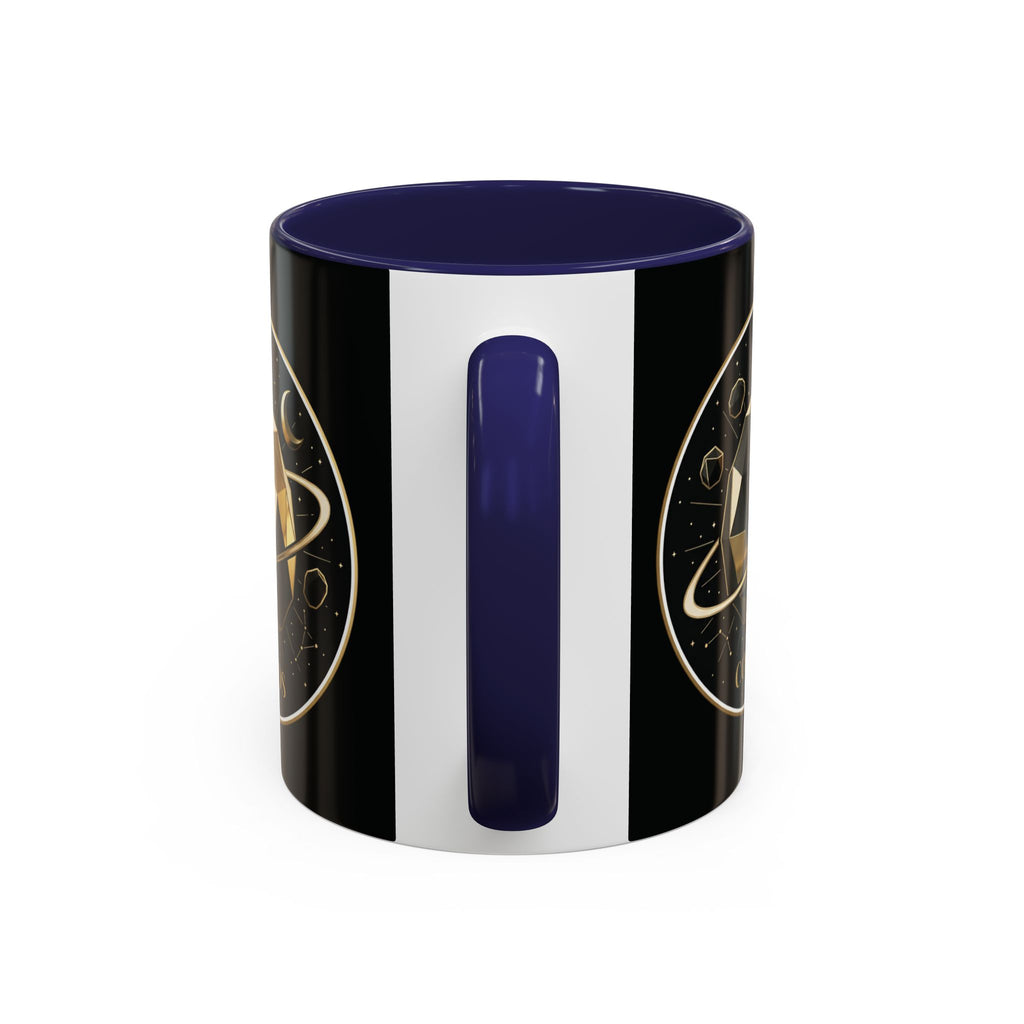 PRB Gold Cosmos Design Accent Coffee Mug | The Break, Planet Illustration by Printify