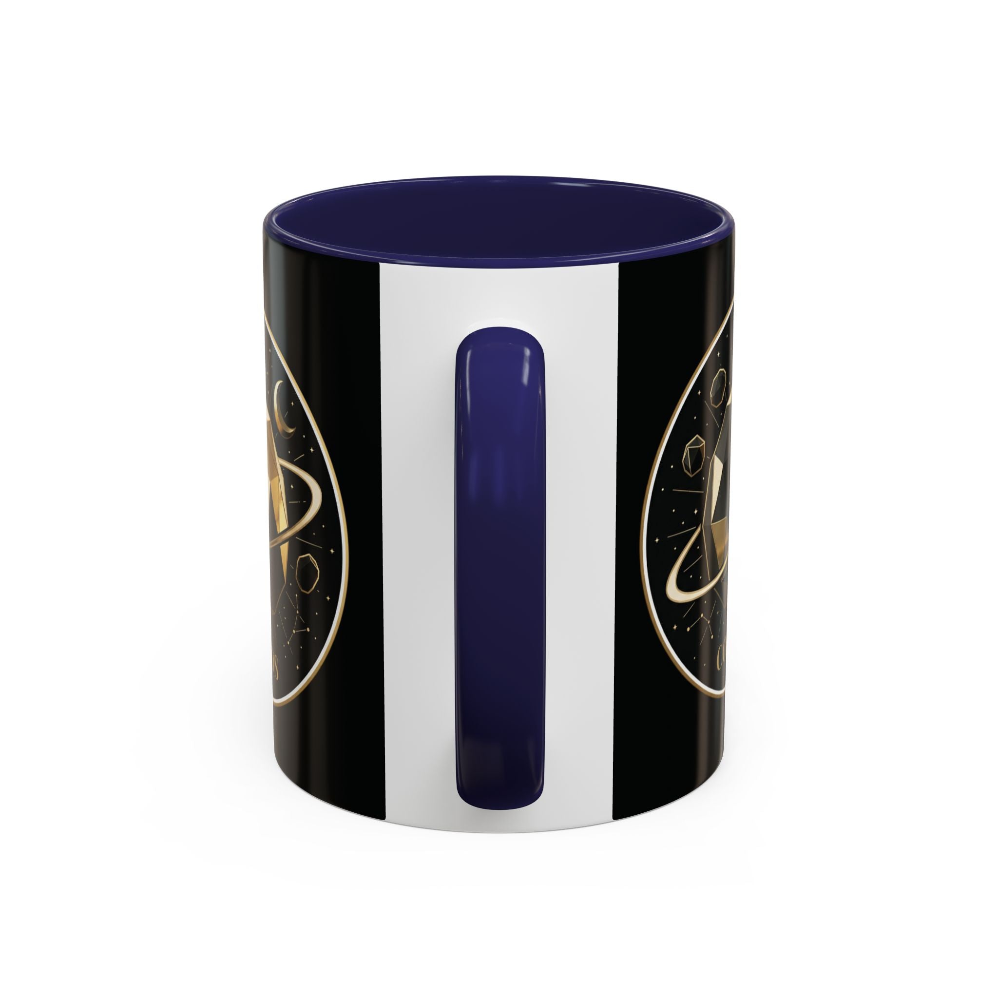 PRB Gold Cosmos Design Accent Coffee Mug | The Break, Planet Illustration by Printify