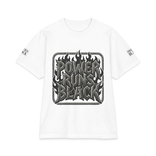 Power Runs Black Graphic T-Shirt — Bold Monochrome Streetwear by Printify