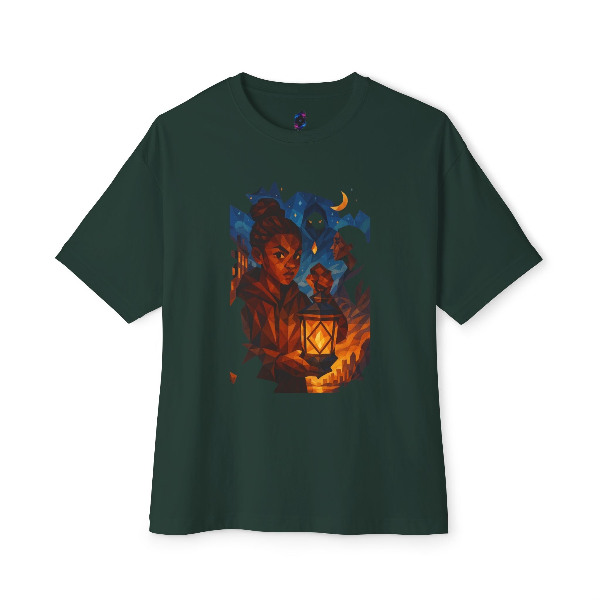 PRB Lantern Night Graphic Tee — Mystical Night Walk Art T-Shirt by Power Runs Black