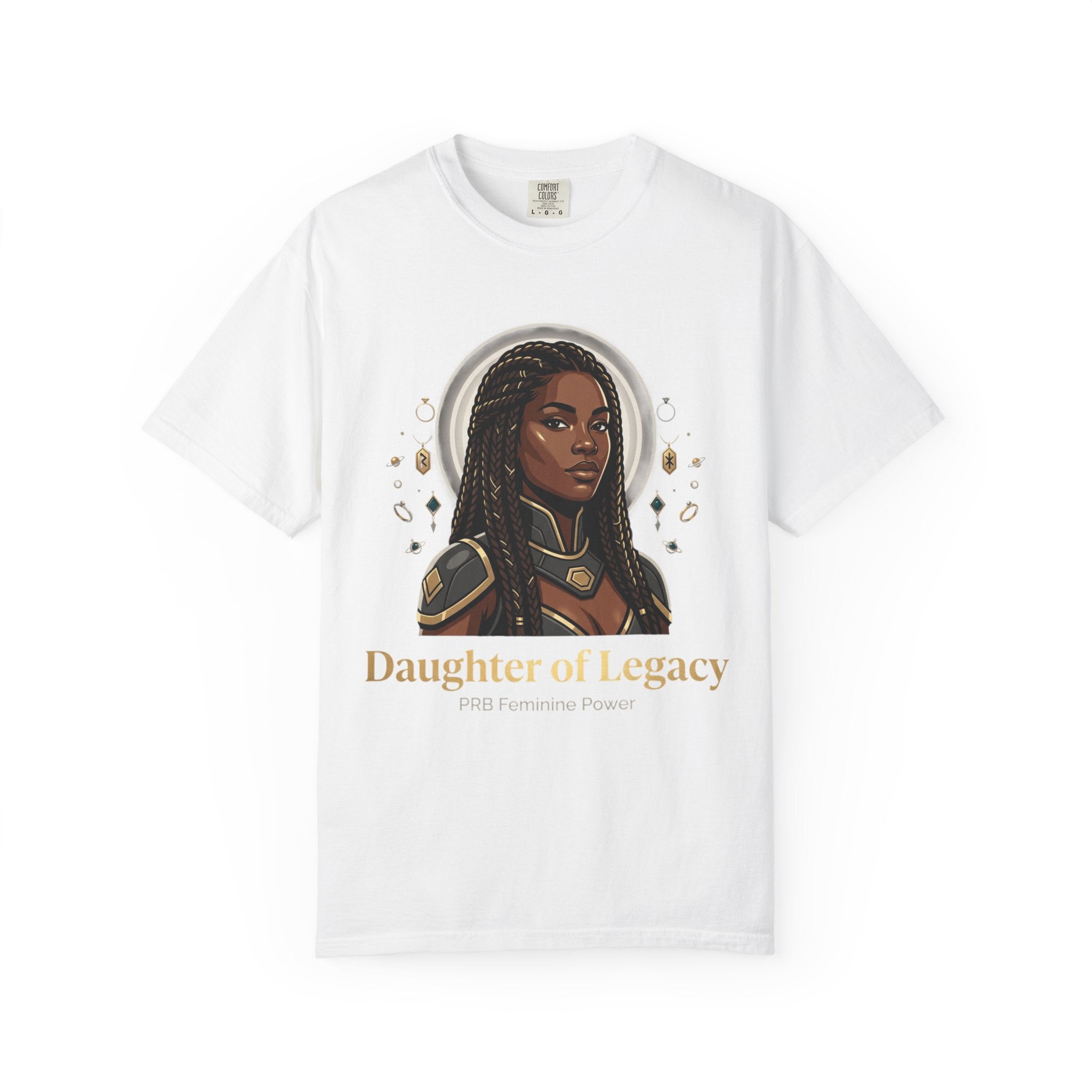 PRB Daughter of Legacy Graphic T-Shirt | Afrocentric Heroine Portrait Tee by Printify
