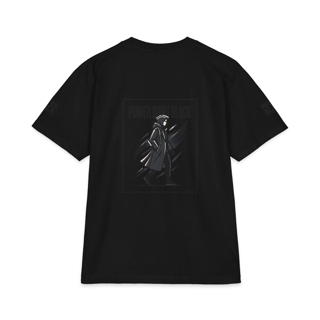 Power Runs Black Graphic T-Shirt — Bold Monochrome Streetwear by Printify