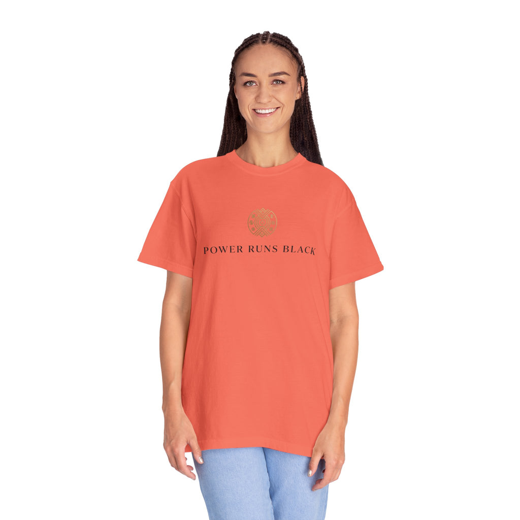 Power Runs Black PRB Graphic T-Shirt — Minimal Emblem Tee by Power Runs Black