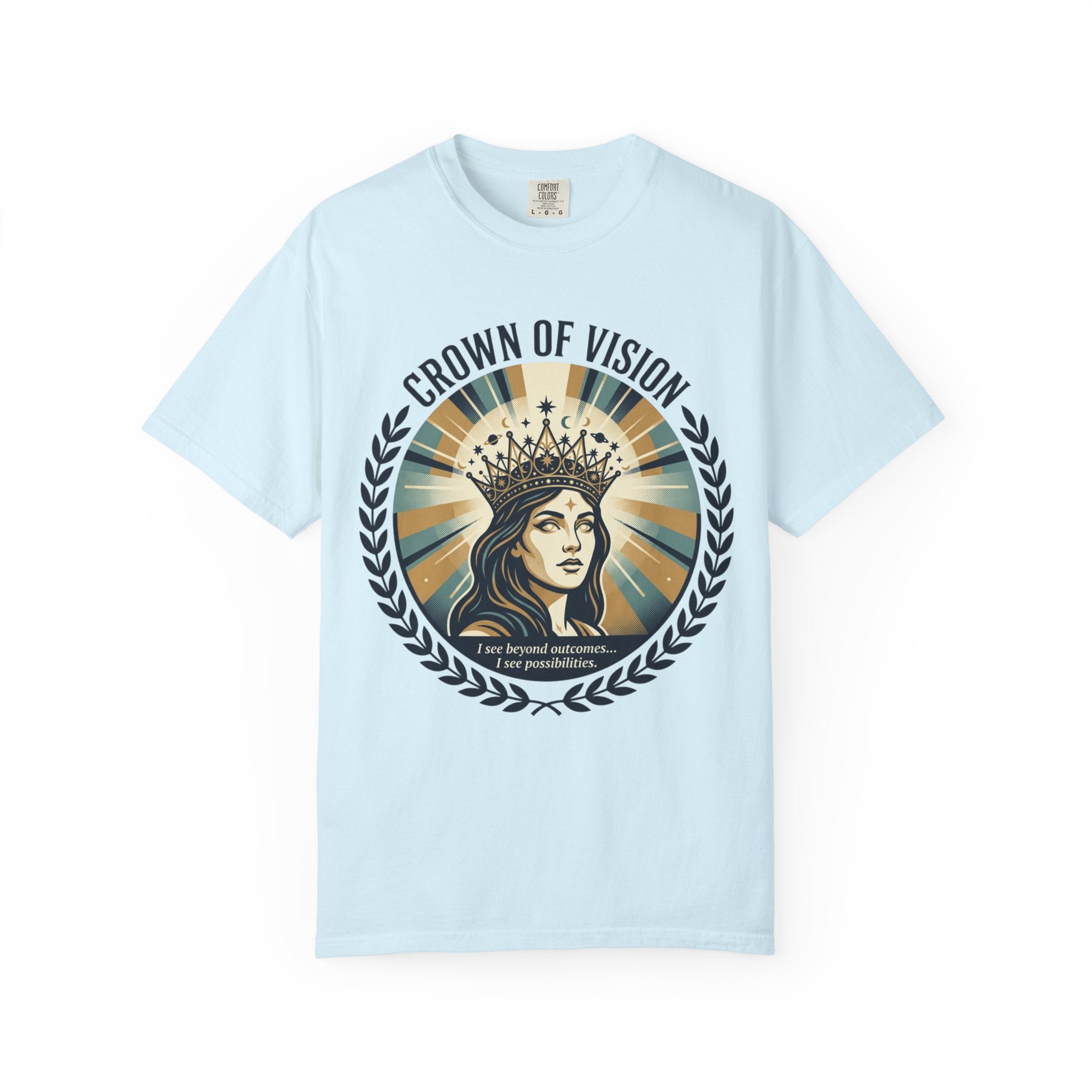 Power Runs Black Crown of Vision T-Shirt — Vintage Inspirational Graphic Tee by Printify