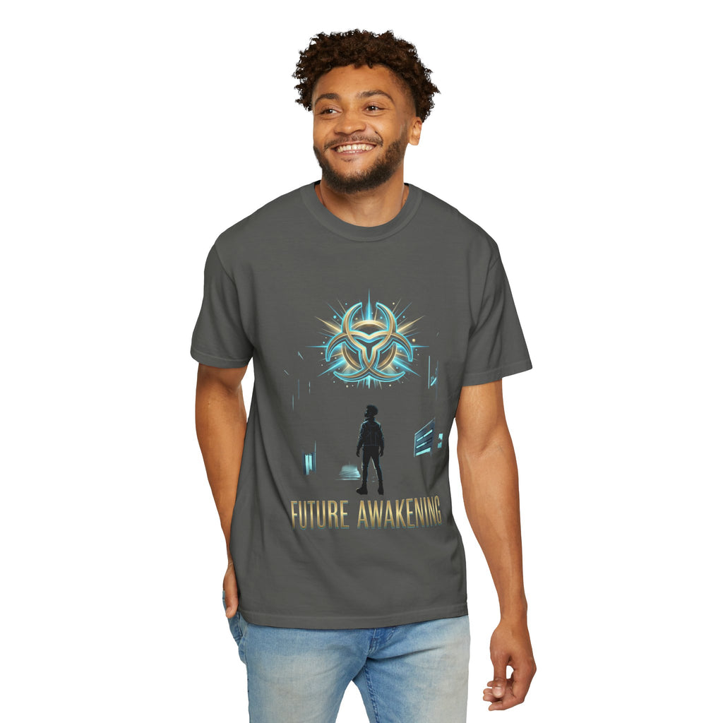 PRB Future Awakening T-Shirt | Sci-Fi Silhouette Graphic Tee by Printify