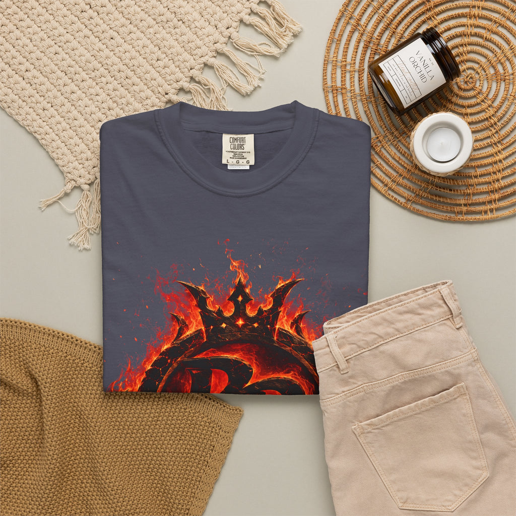 Power Runs Back PRB Flame Logo T-shirt | Fiery Emblem Tee, Grunge Rock Chic by Power Runs Black