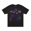 PRB Neon Tokyo Cyberpunk Couple T-Shirt | Futuristic Neon City Illustration by Printify