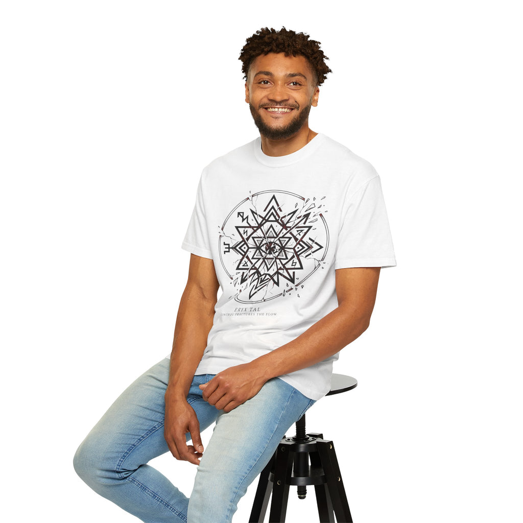 Power Runs Black PRB Eryx Tal Geometric Mandala T-Shirt — Symmetric Star Graphic Tee by Power Runs Black